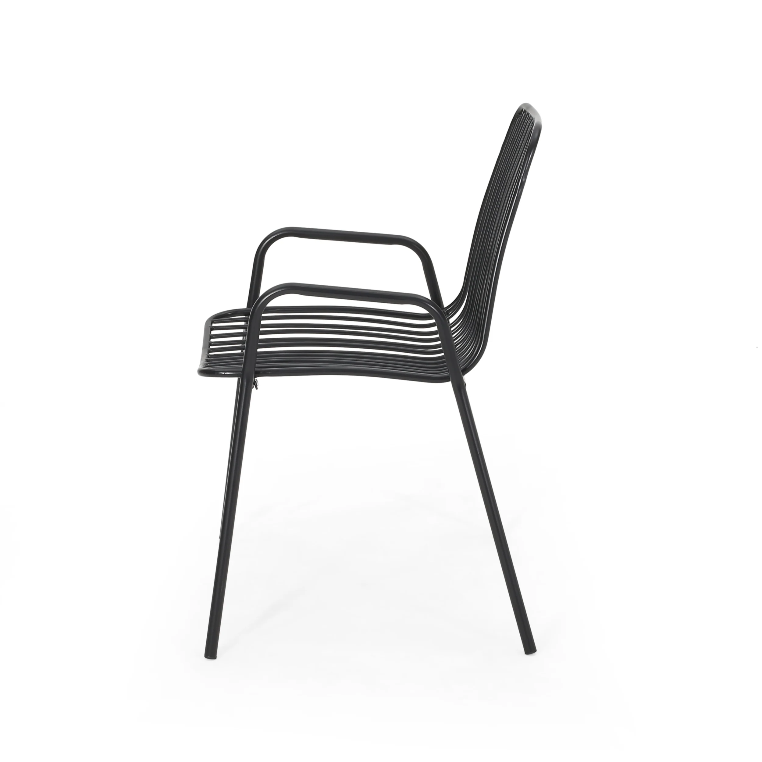 Ashwood Outdoor Modern Iron Club Chair (Set of 2) - furnishings
