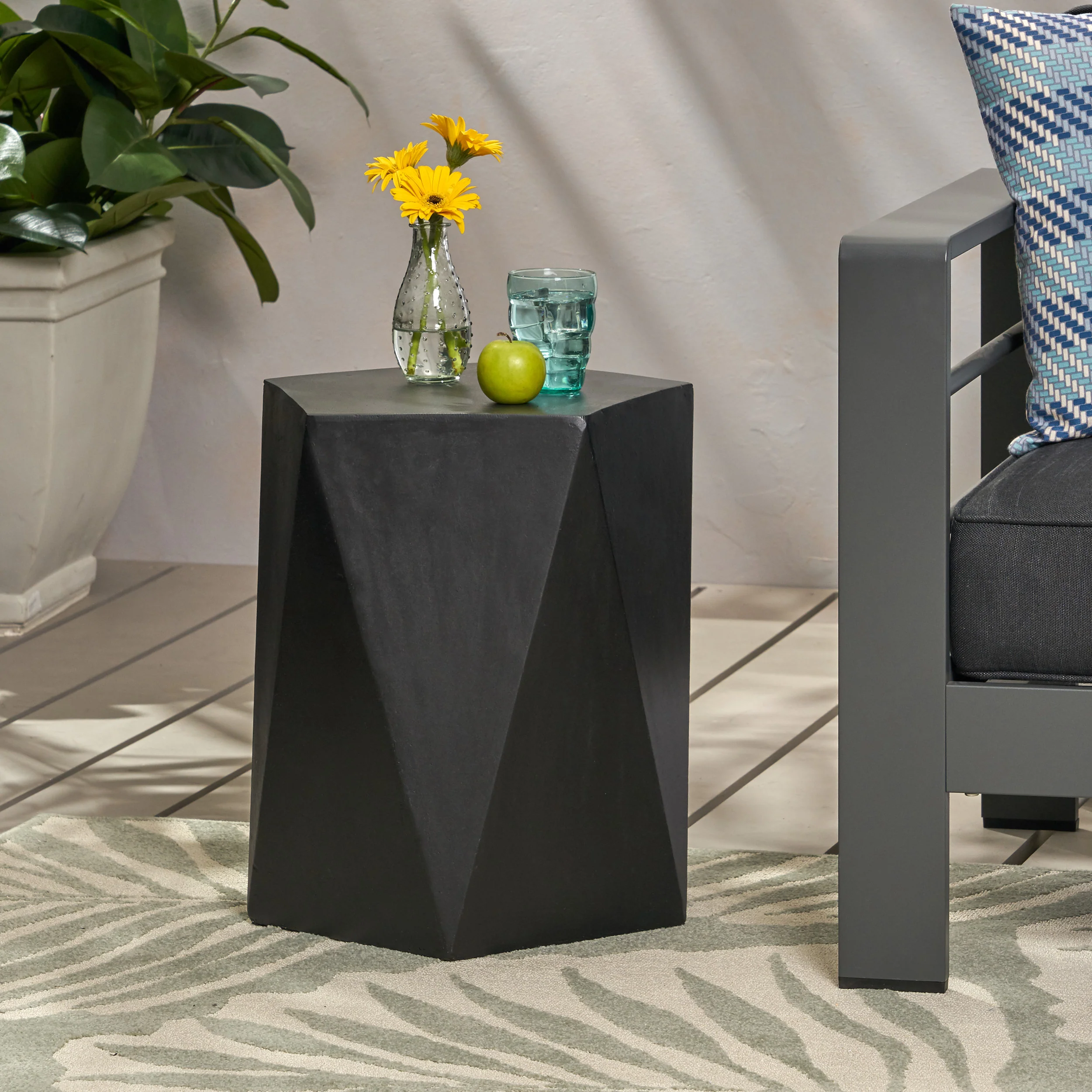 Dunn Outdoor Modern Side Table - furnishings