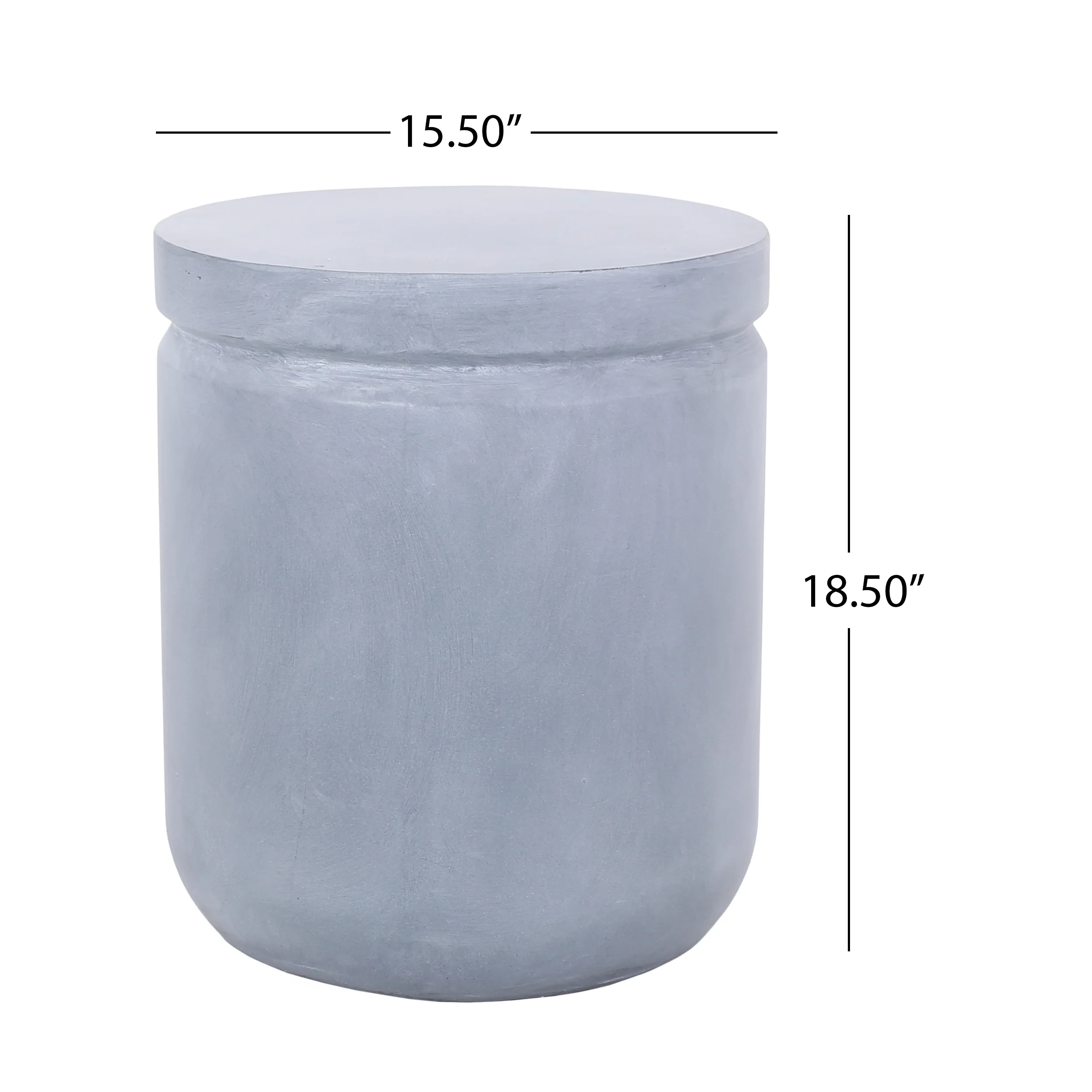 Camino Outdoor Lightweight Concrete Side Table, Light Gray - furnishings