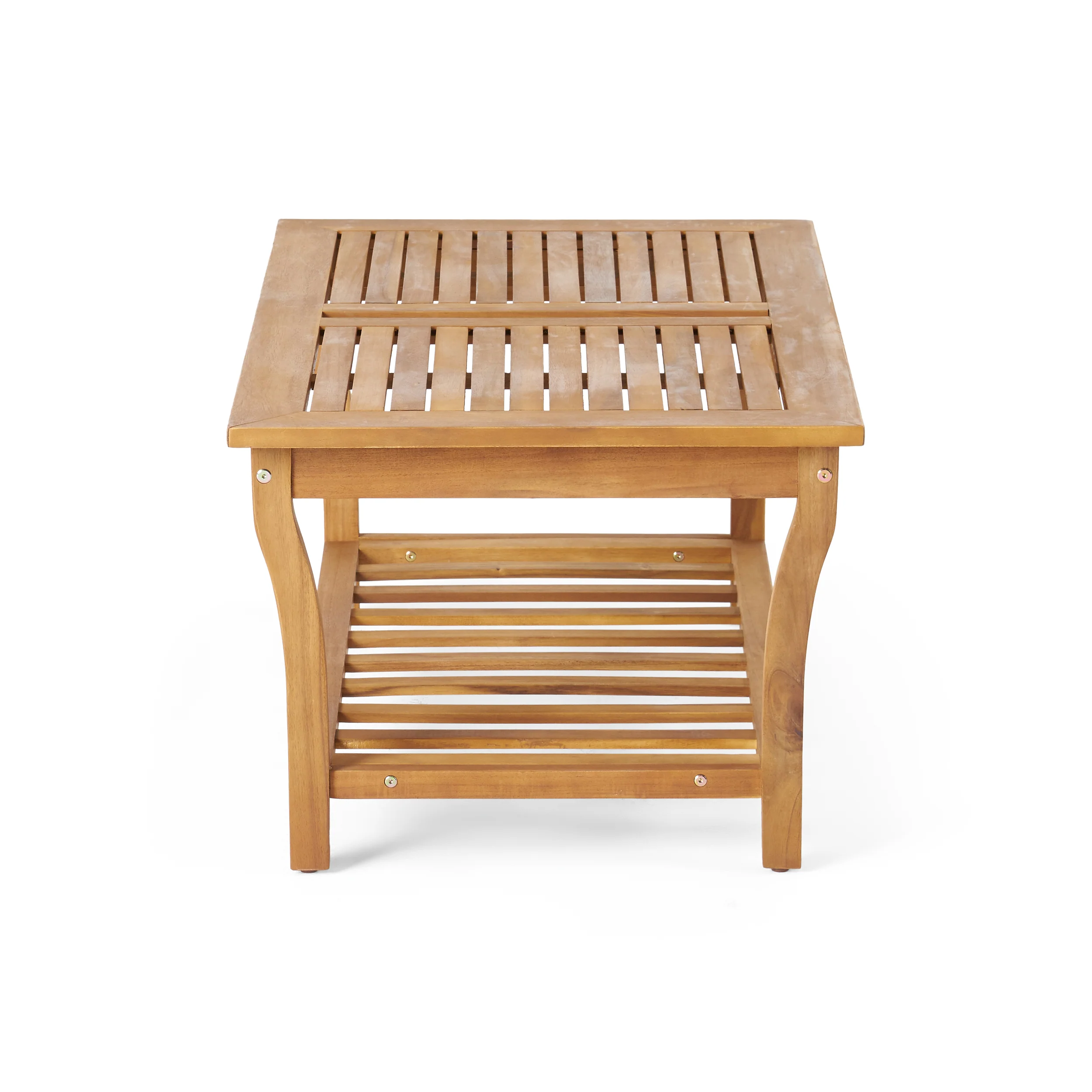 Laurier Outdoor Acacia Wood Club Chair and Coffee Table Set with Cushions - furnishings
