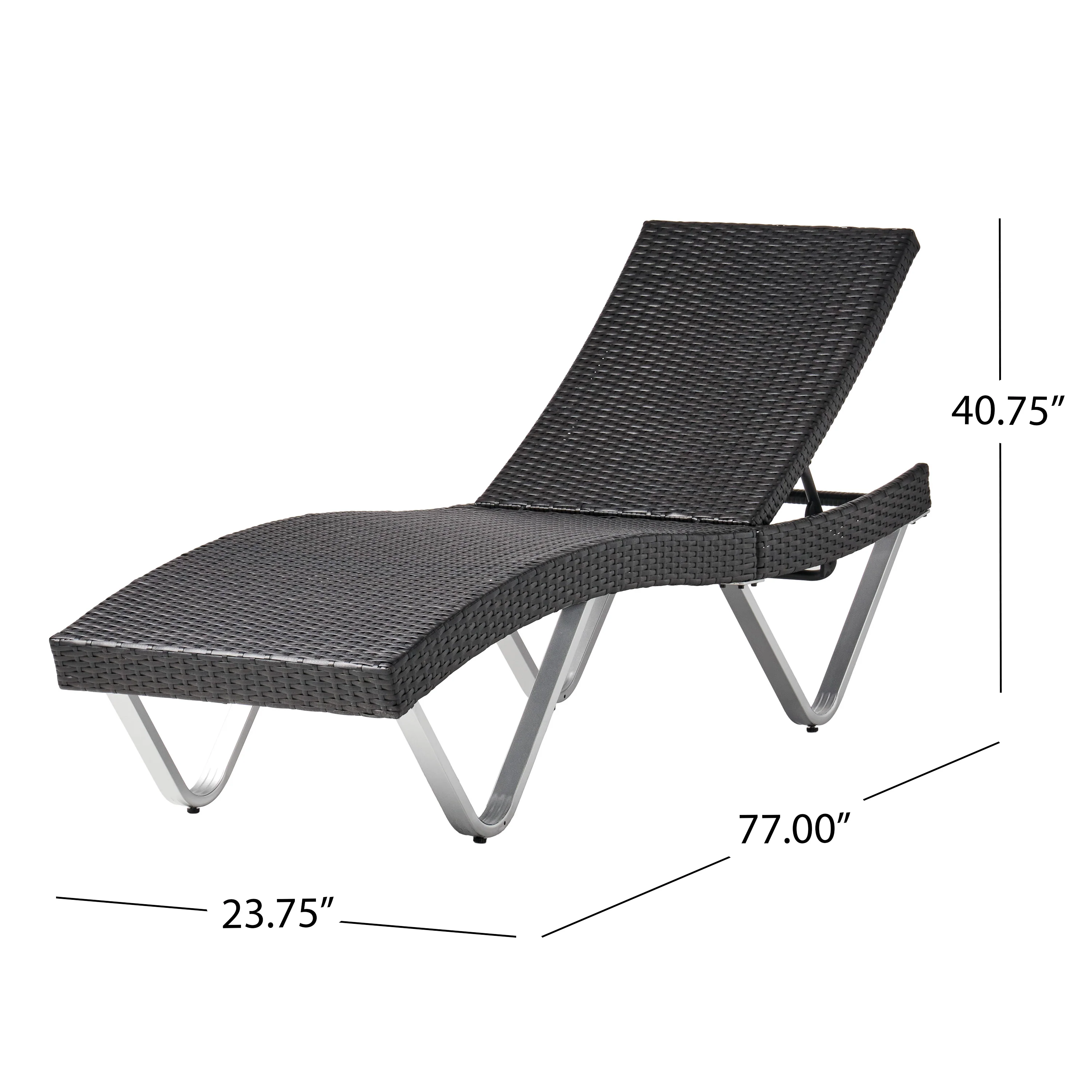 Manuela Outdoor Brown Wicker Aluminum Chaise Lounge Chair - furnishings