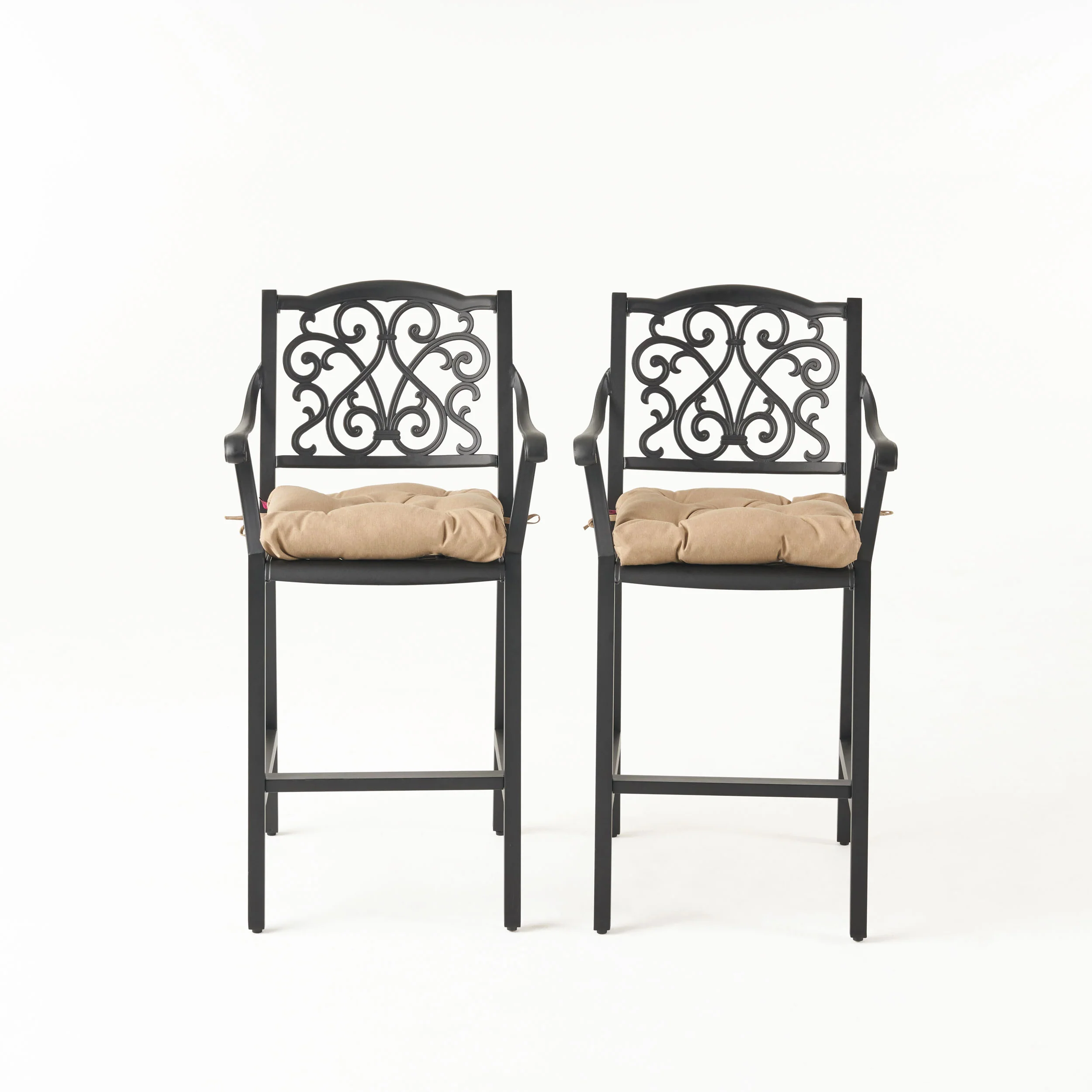Roberta Outdoor Barstool with Cushion (Set of 2) - furnishings