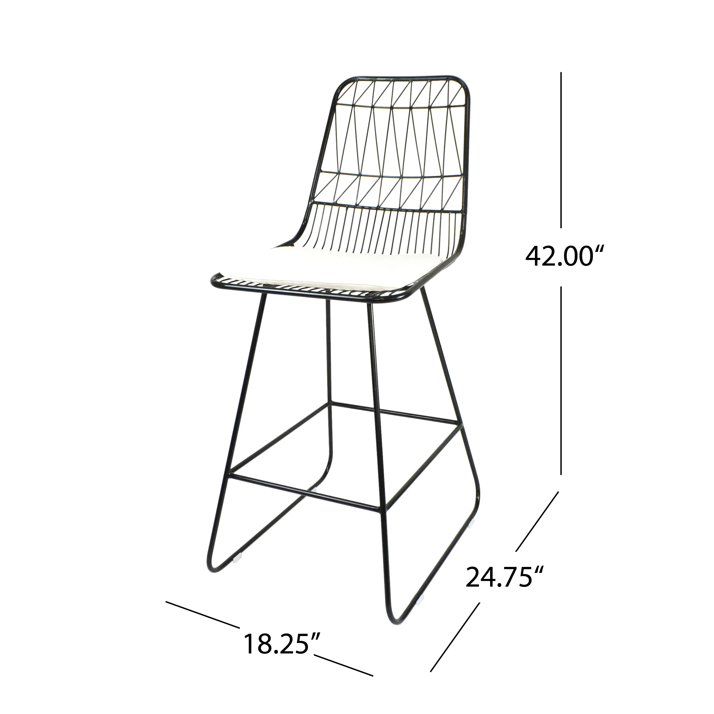 Hedy Outdoor Wire Counter Stools with Cushions (Set of 4) - furnishings