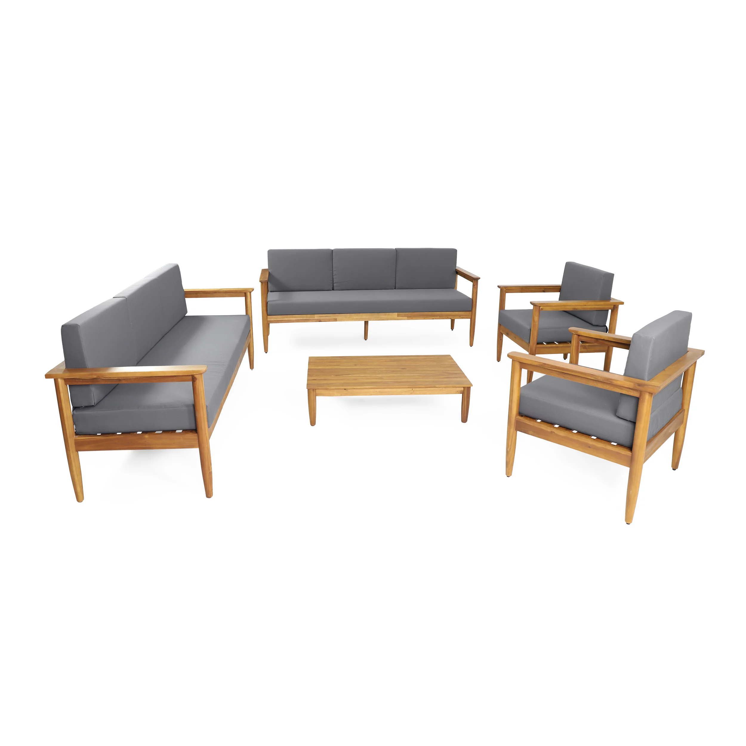 Plumb Outdoor Acacia Wood 8 Seater Chat Set - furnishings
