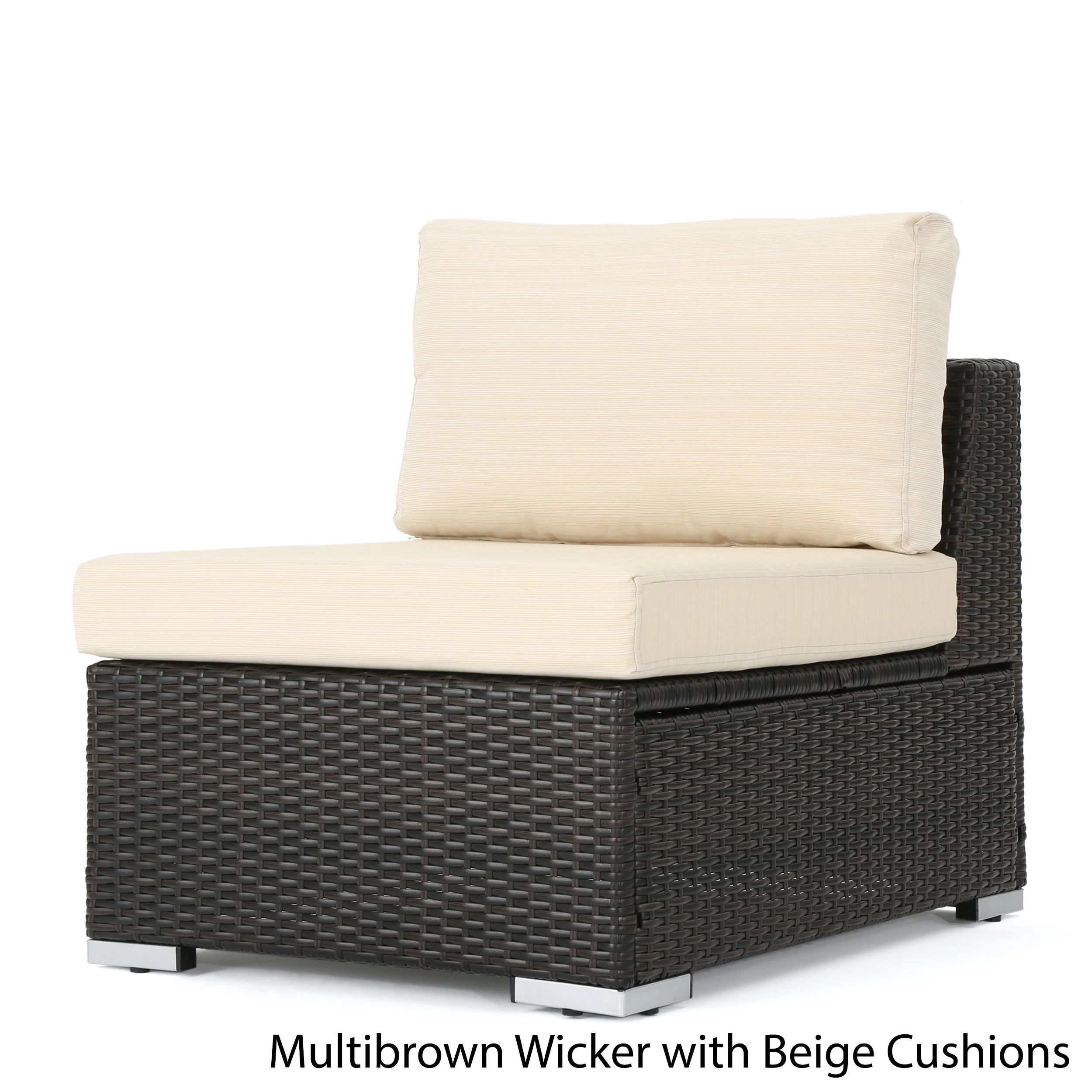 Francisco Outdoor Wicker Sectional Sofa Seat w/ Cushions - furnishings