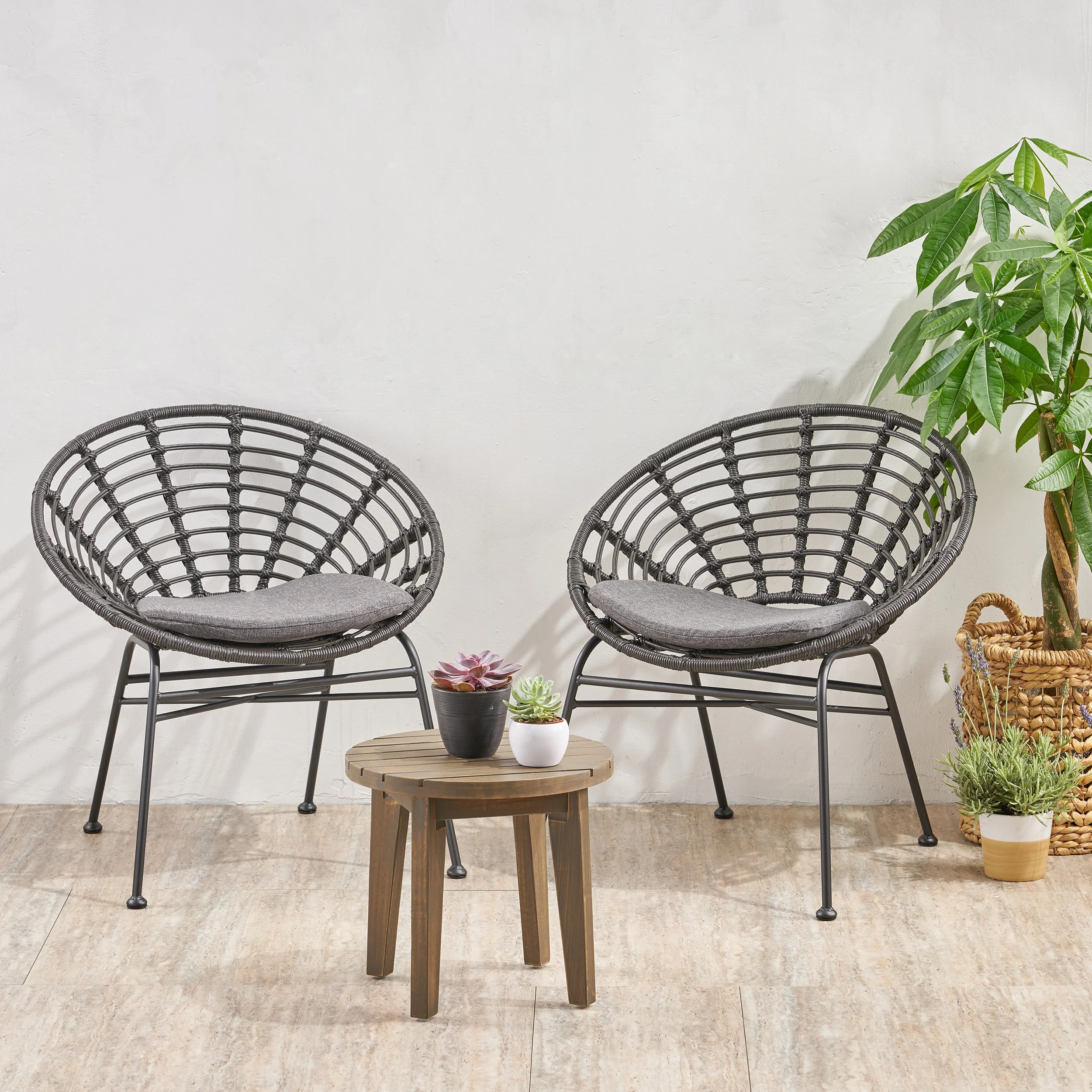 Heloise Outdoor 2 Seater Acacia Wood Chat Set - furnishings