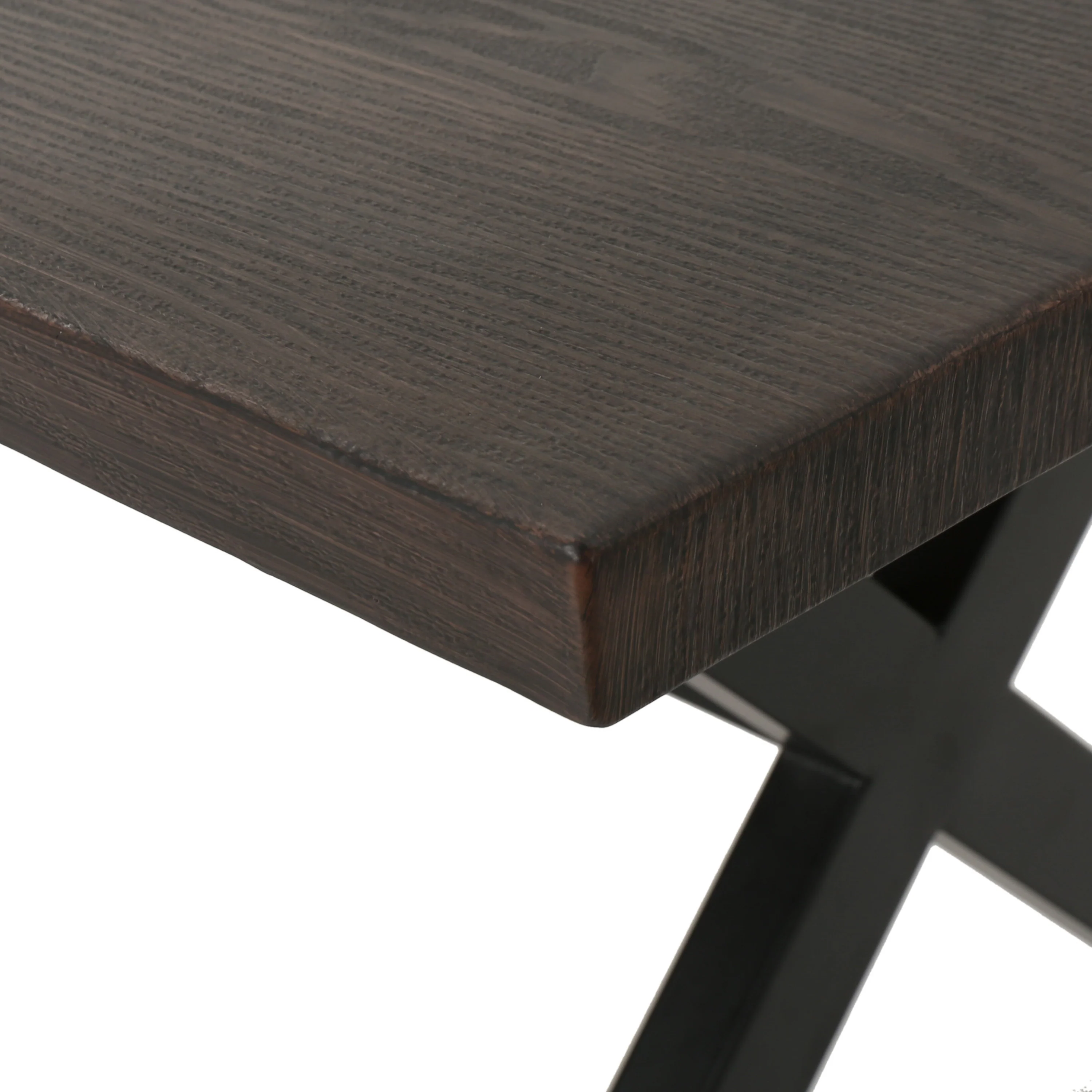 Rosarito Outdoor Aluminum Dining Table with Black Steel Frame - furnishings