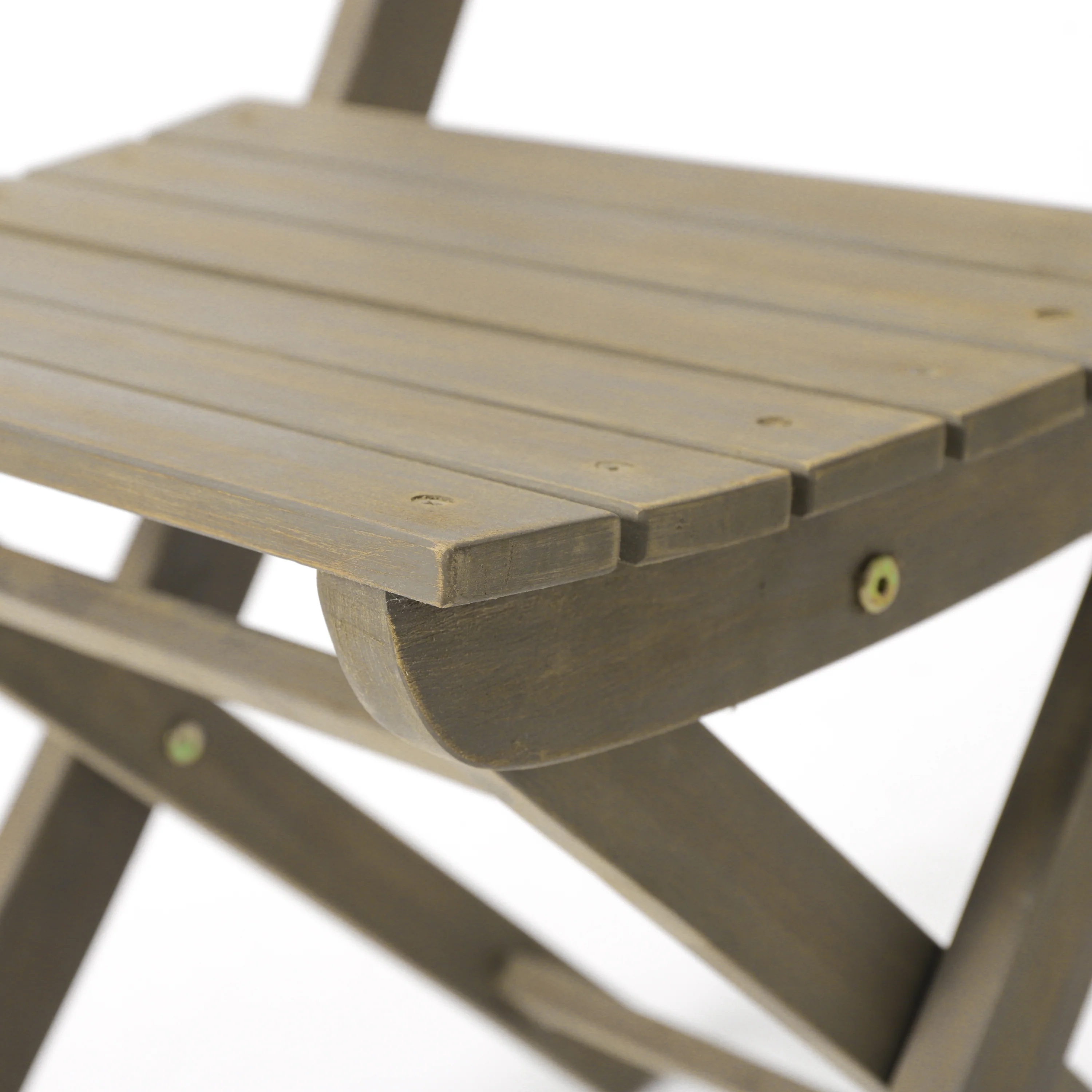 Versaille Outdoor 3 Piece Foldable Grey Finished Acacia Wood Bistro Set - furnishings