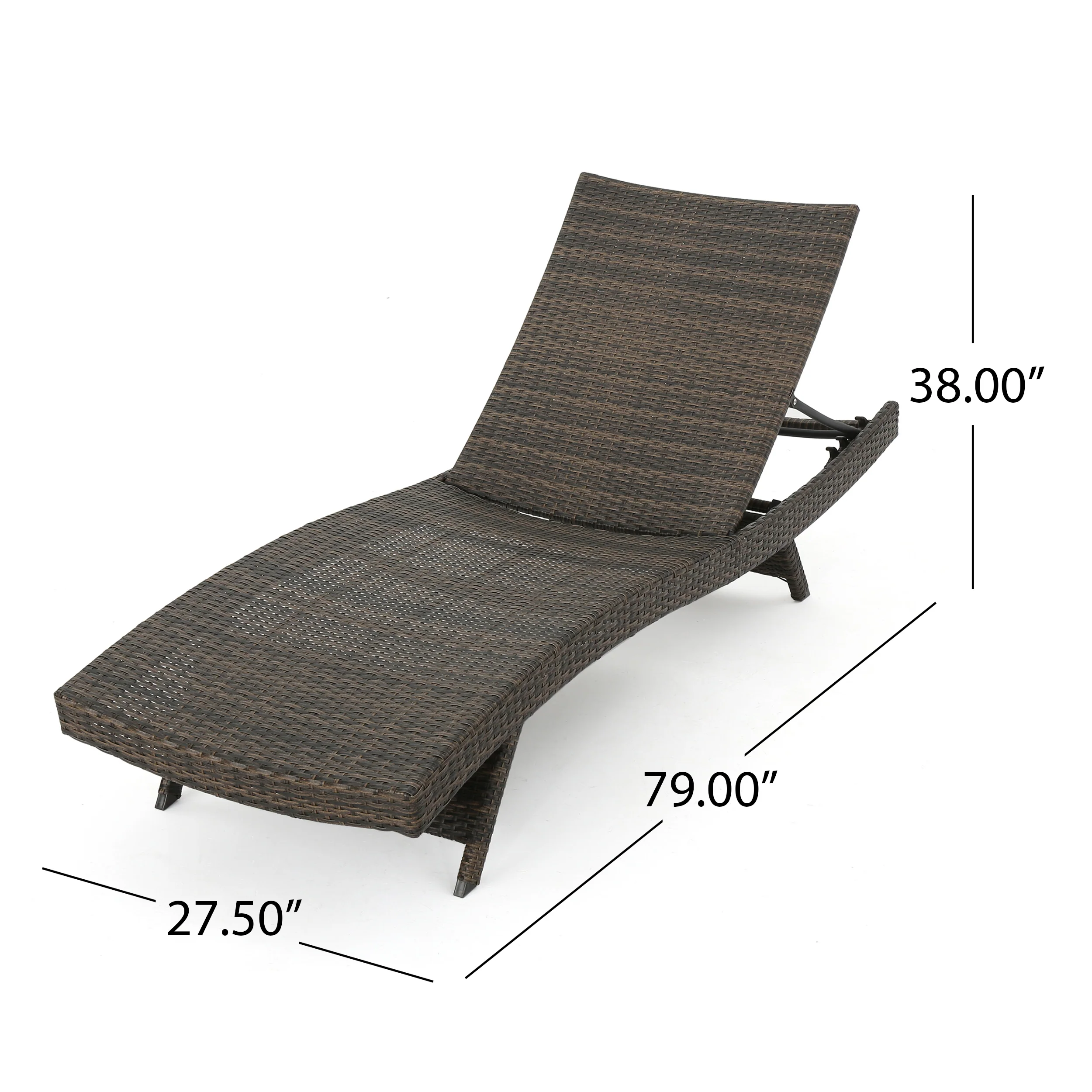 Lakeport Outdoor Mixed Mocha Wicker Armless Chaise Lounge (Set of 2) - furnishings