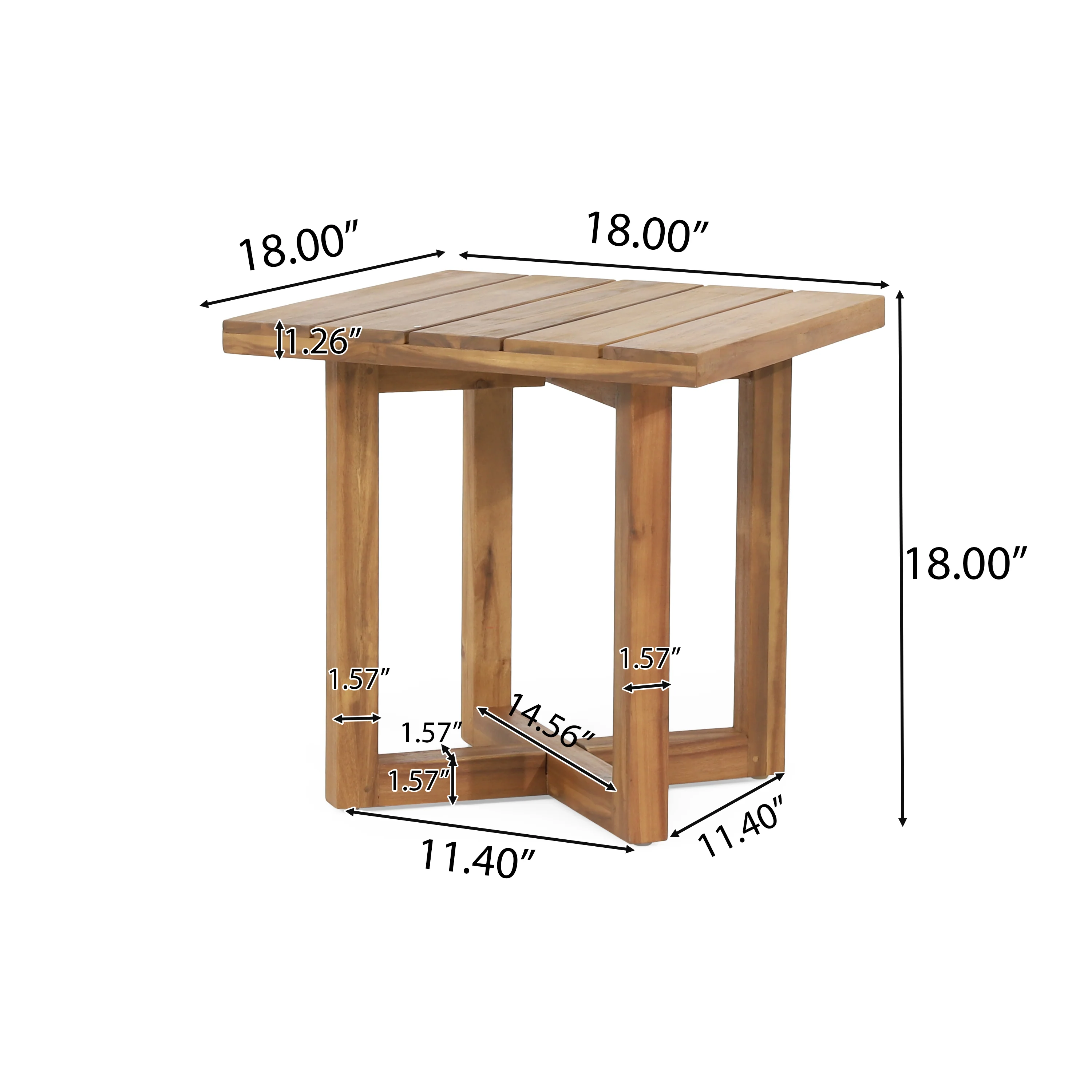 Hobbs Outdoor Acacia Wood Square Side Table, Teak - furnishings