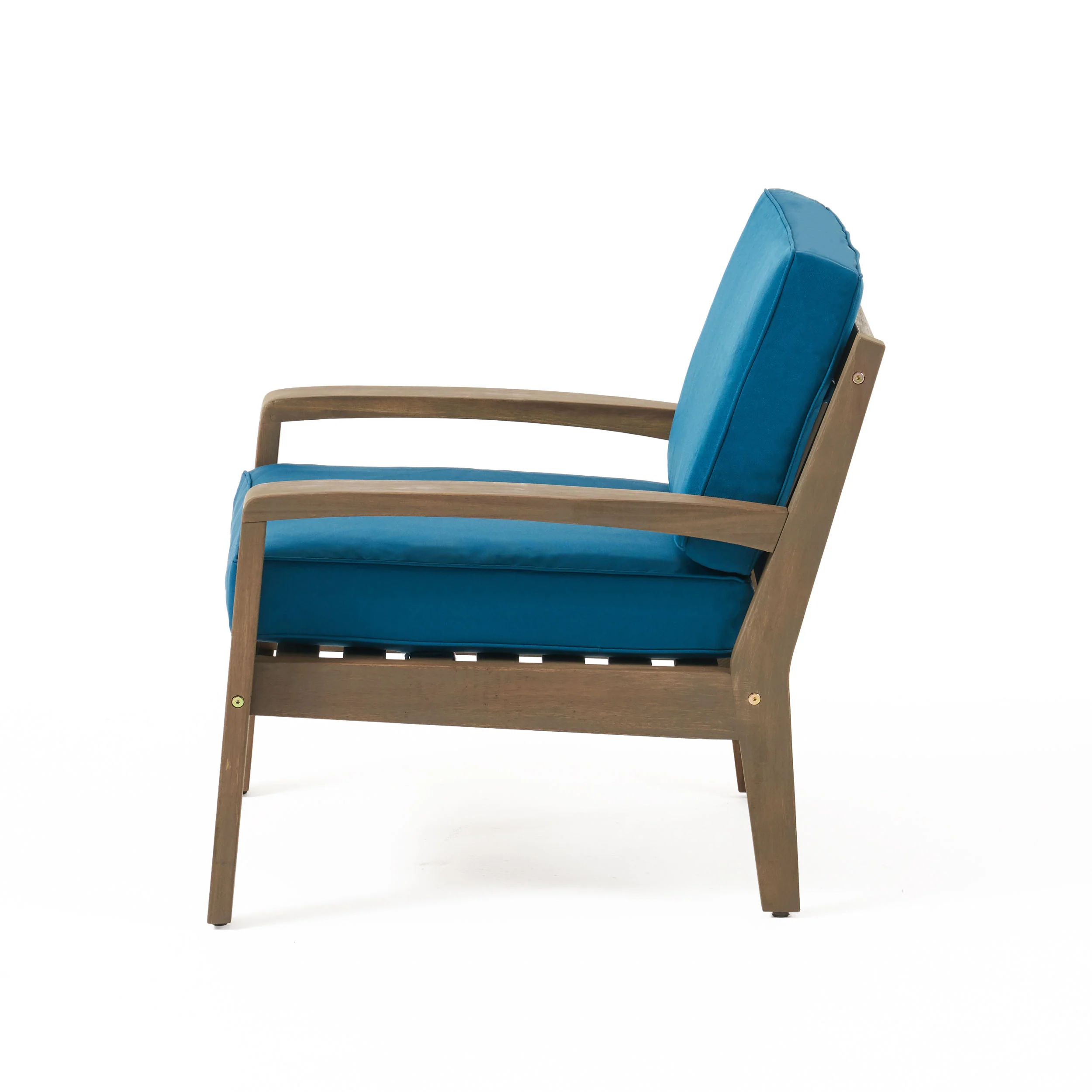 Parma Outdoor Acacia Wood Club Chairs with Cushions (Set of 4) - furnishings