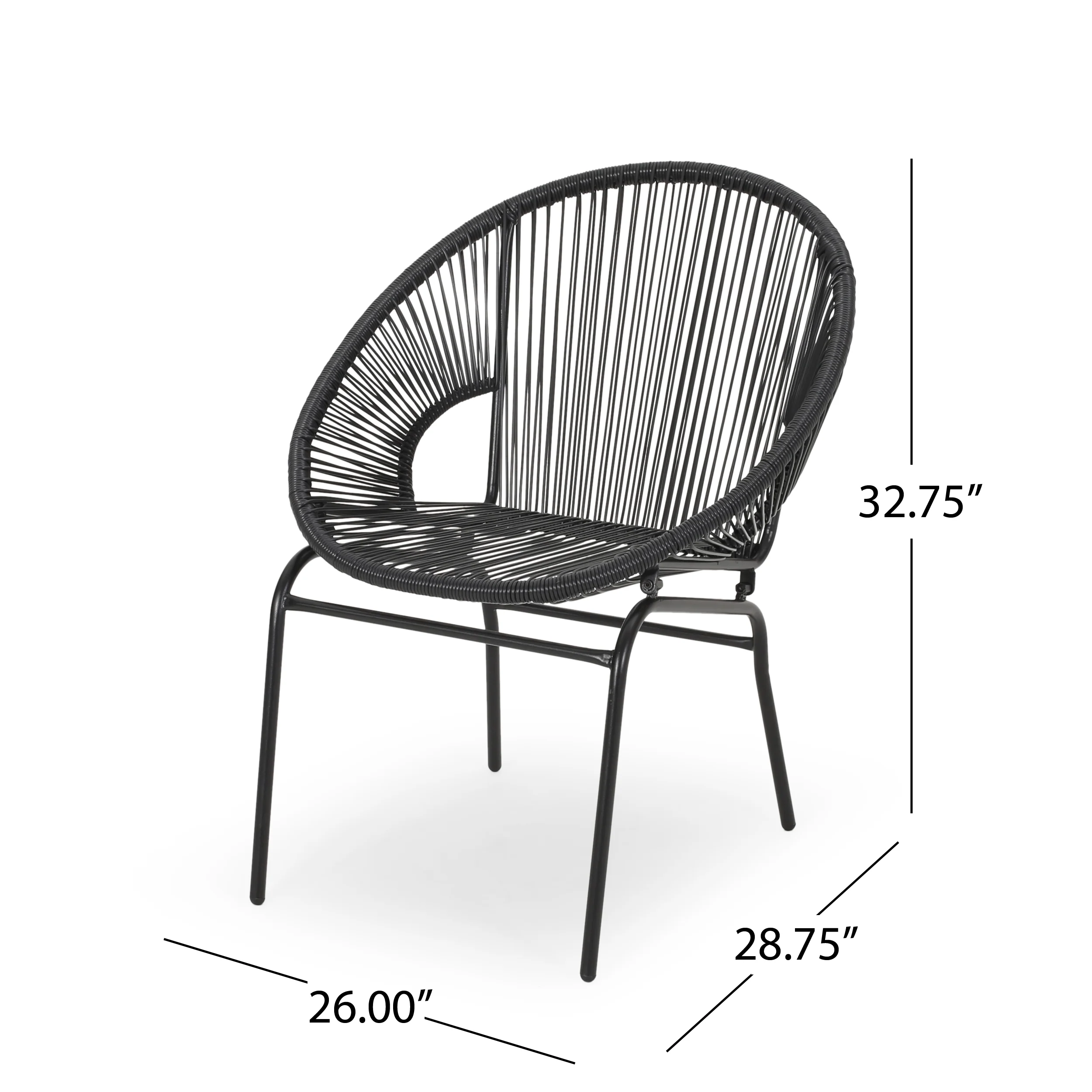 Chrissy Outdoor Modern Faux Rattan Club Chair (Set of 2) - furnishings