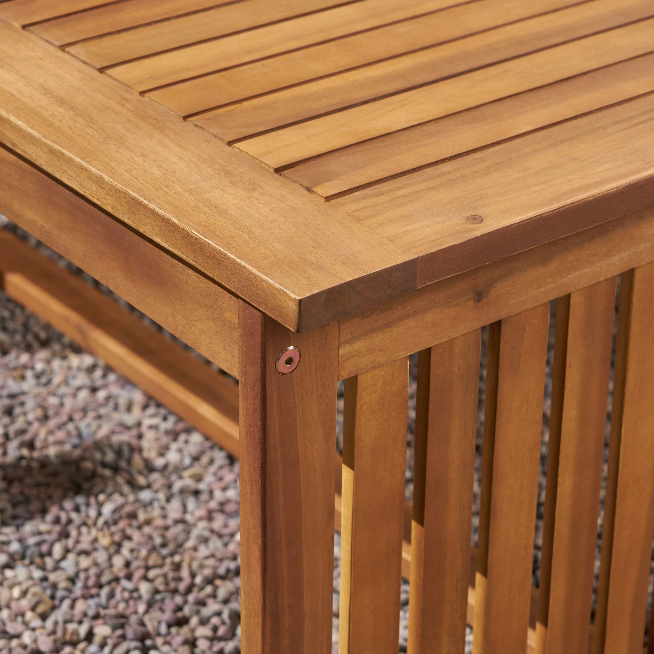 Giles Edward Outdoor Acacia Wood Sofa and Coffee Table Set - furnishings