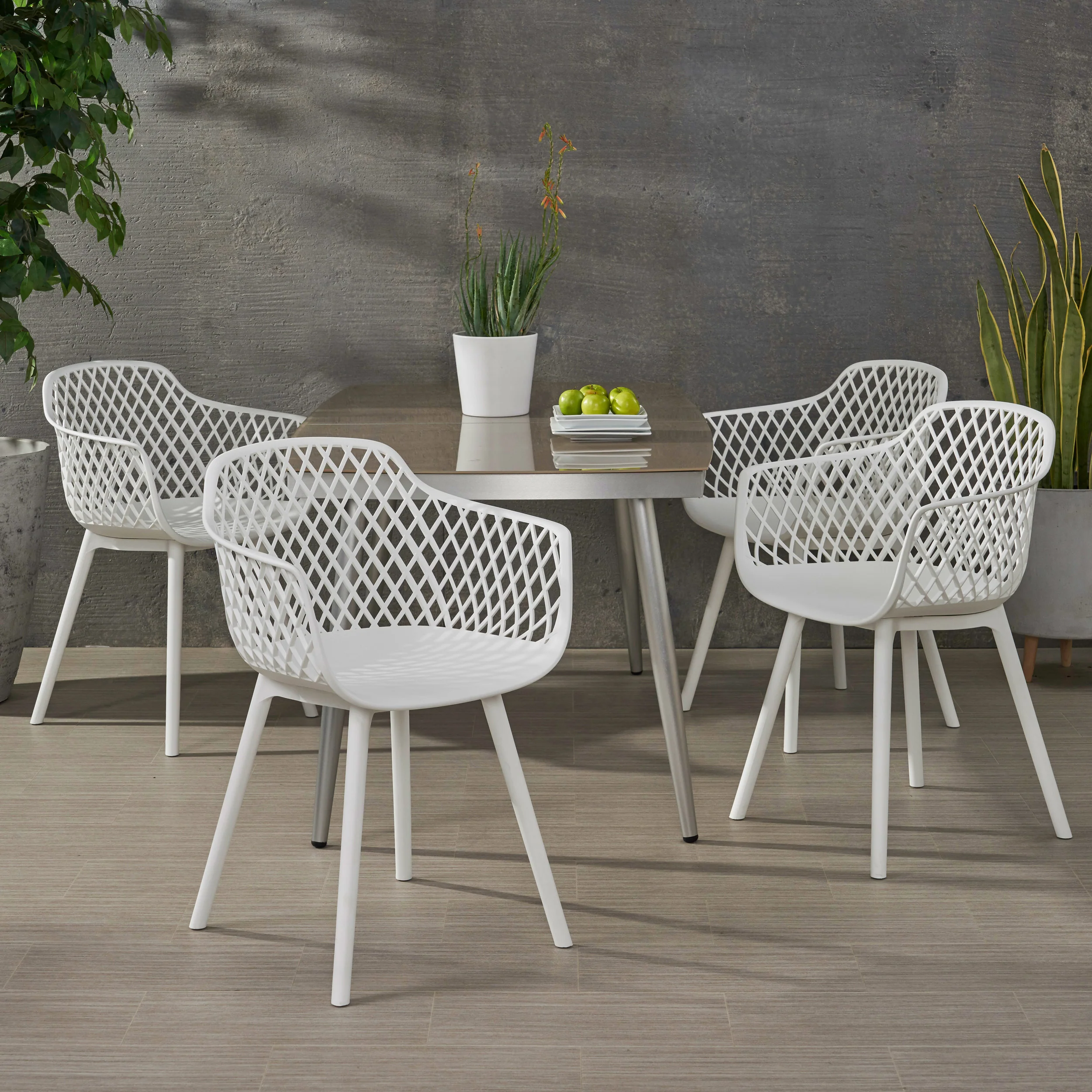 Tate Outdoor Modern Dining Chair (Set of 4) - furnishings