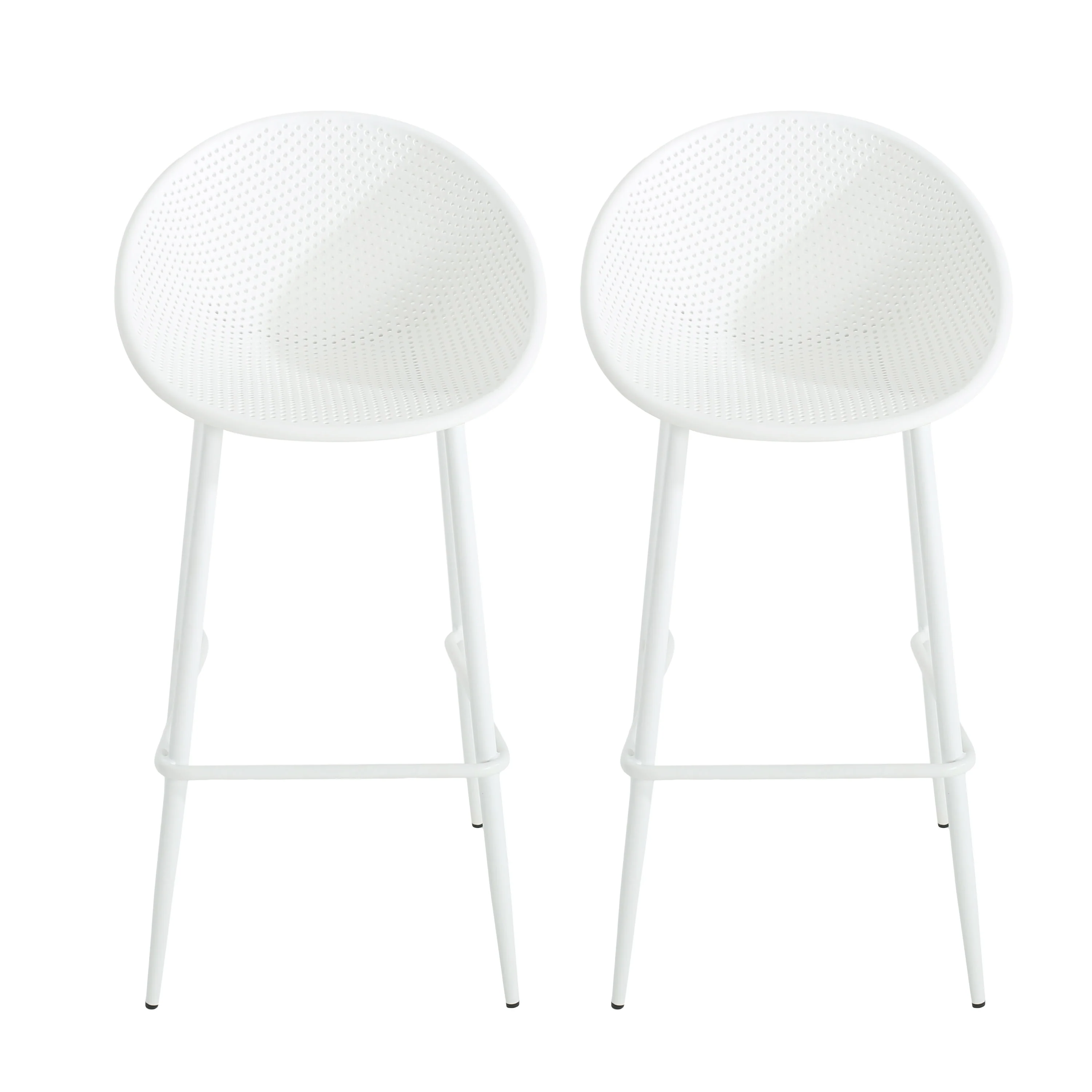 Indoor & Outdoor Polypropelene Plastic Gable Barstool, Set of 2 - furnishings