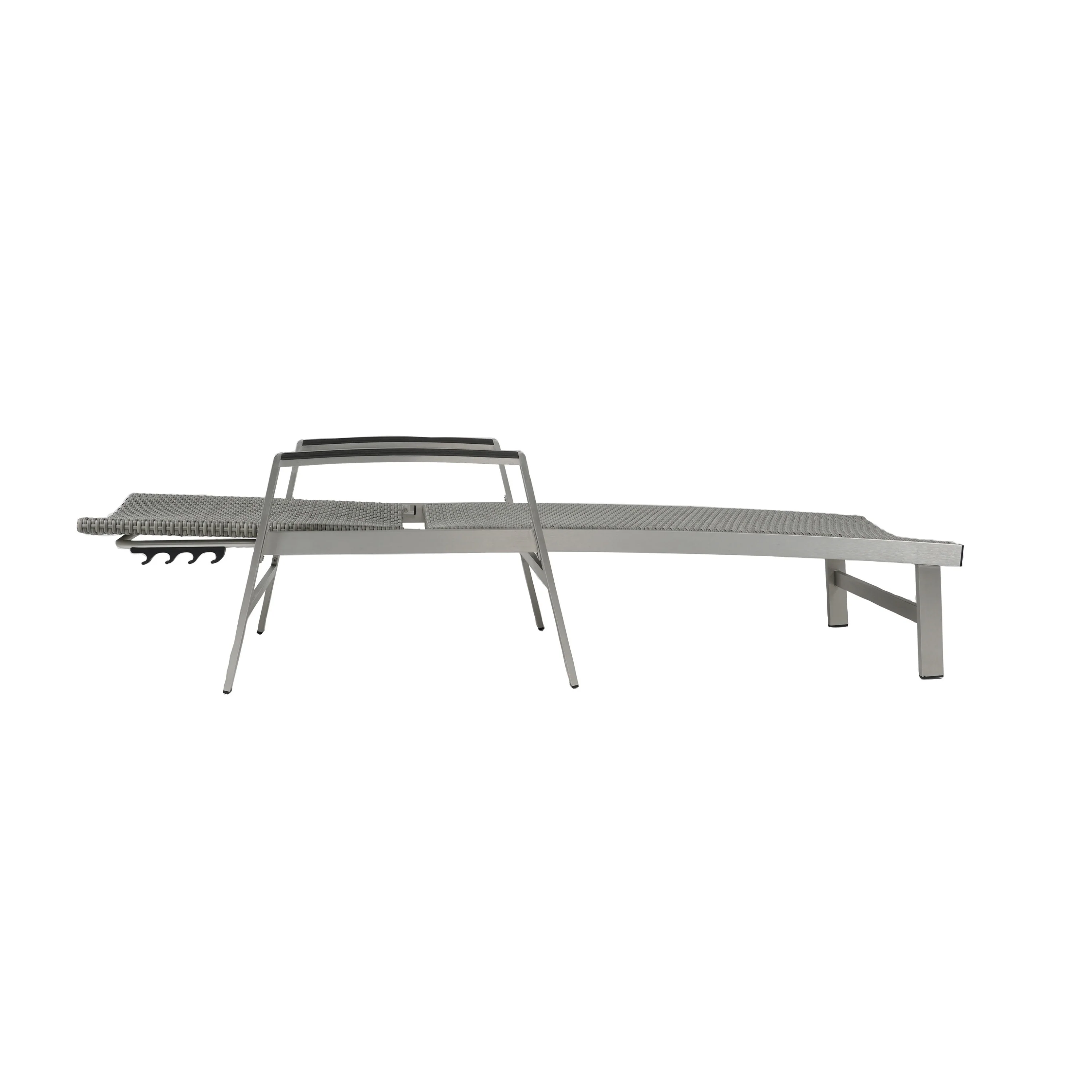 Joy Outdoor Wicker and Aluminum Chaise Lounge, Gray Finish - furnishings