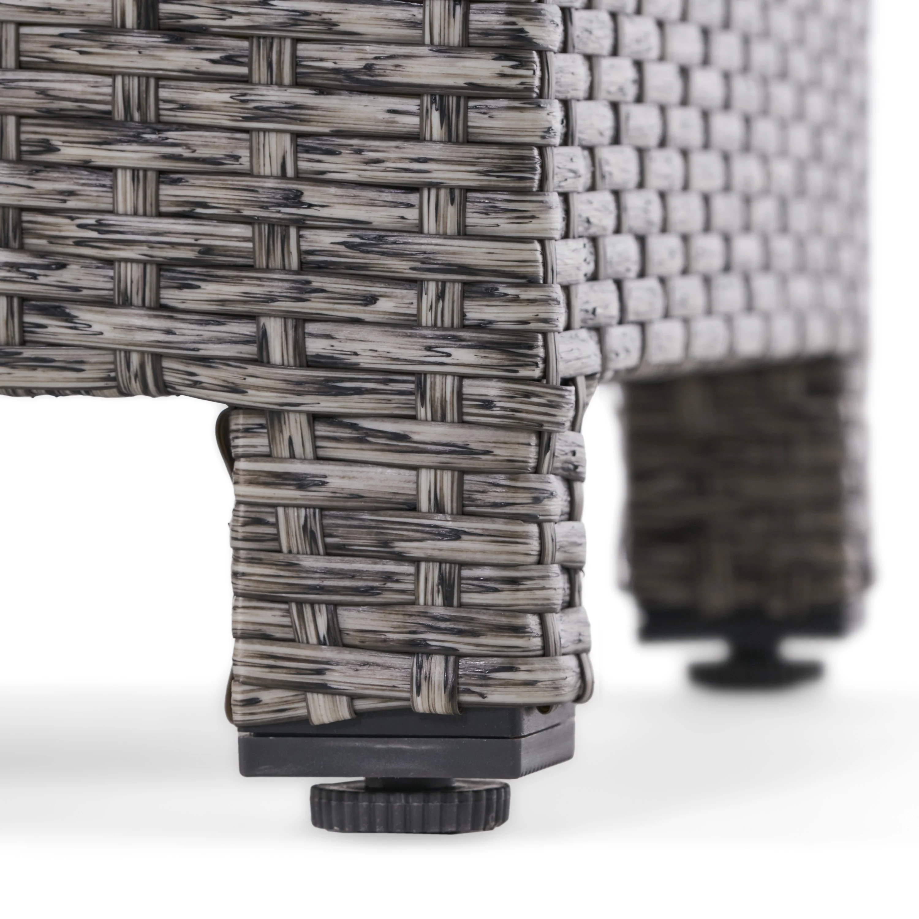 Venice Outdoor Gray Wicker Side Table - furnishings