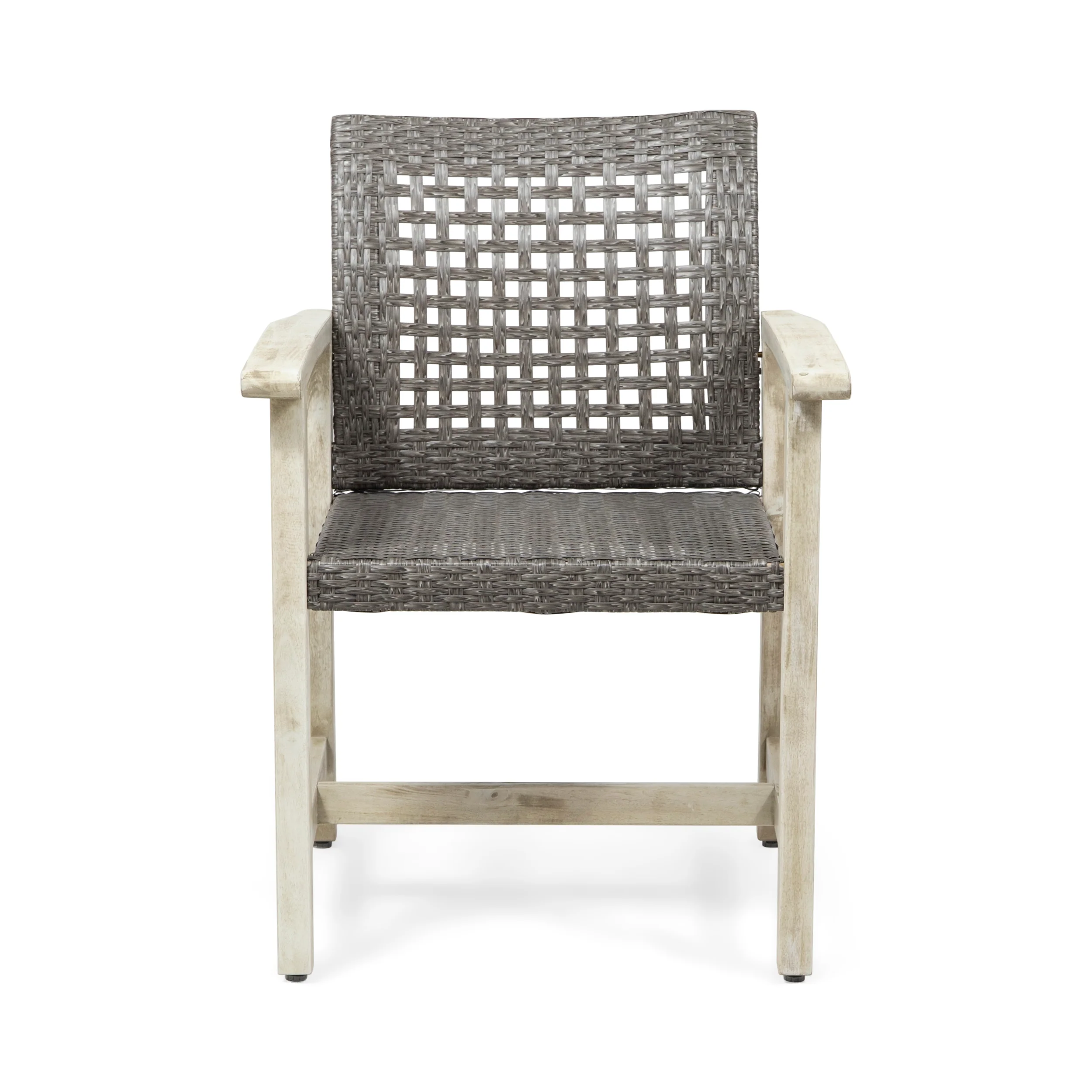 Alyssa Outdoor Acacia Wood and Wicker Dining Chair (Set of 2) - furnishings