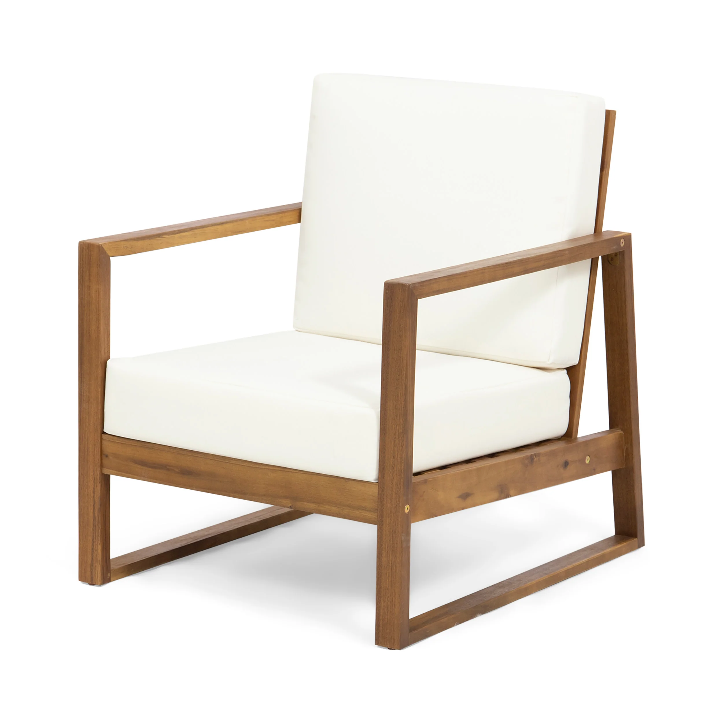 Silla Outdoor Acacia Wood Club Chair with Cushion - furnishings