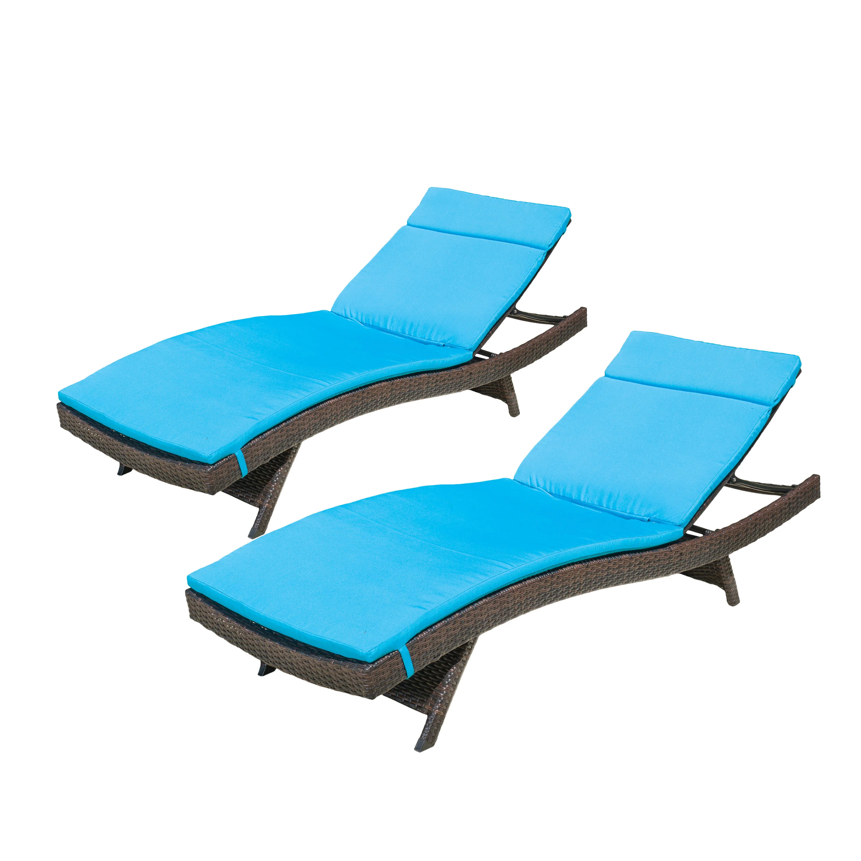 Lakeport Outdoor Adjustable Chaise Lounge Chairs w/ Cushions (set of 2) - furnishings
