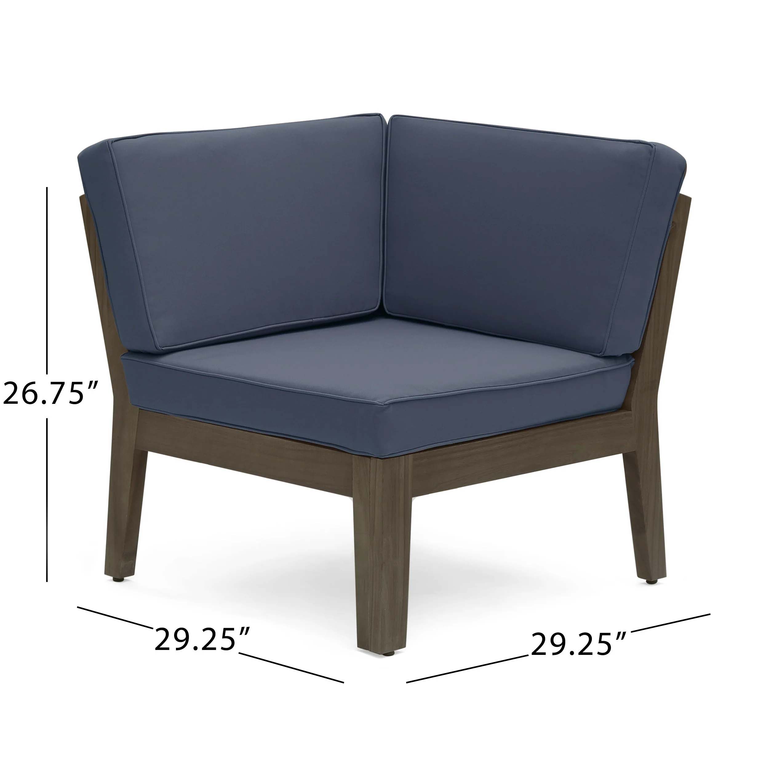 Giselle Outdoor Acacia Wood 7 Seater Sectional Sofa and Loveseat Set with Coffee Table - furnishings
