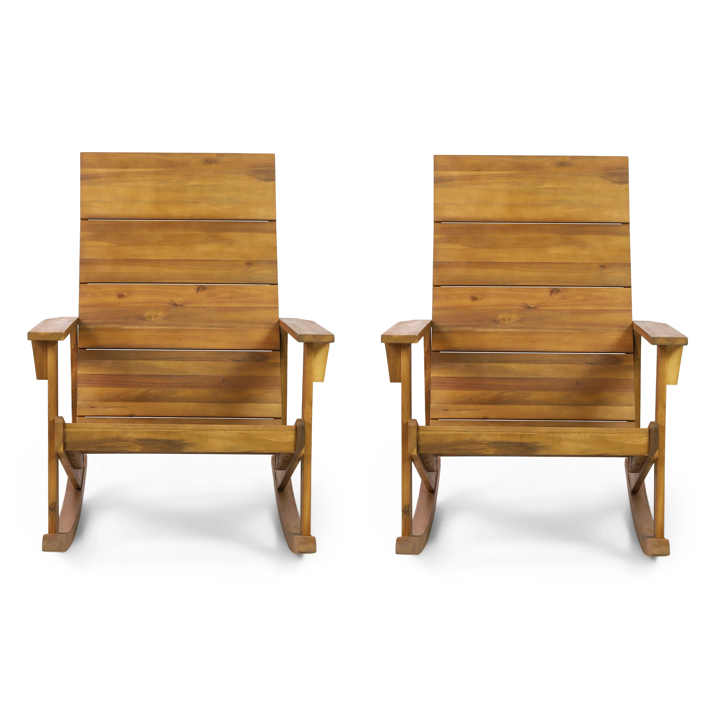 Winder Outdoor Acacia Wood Adirondack Rocking Chair, Set of 2 - furnishings