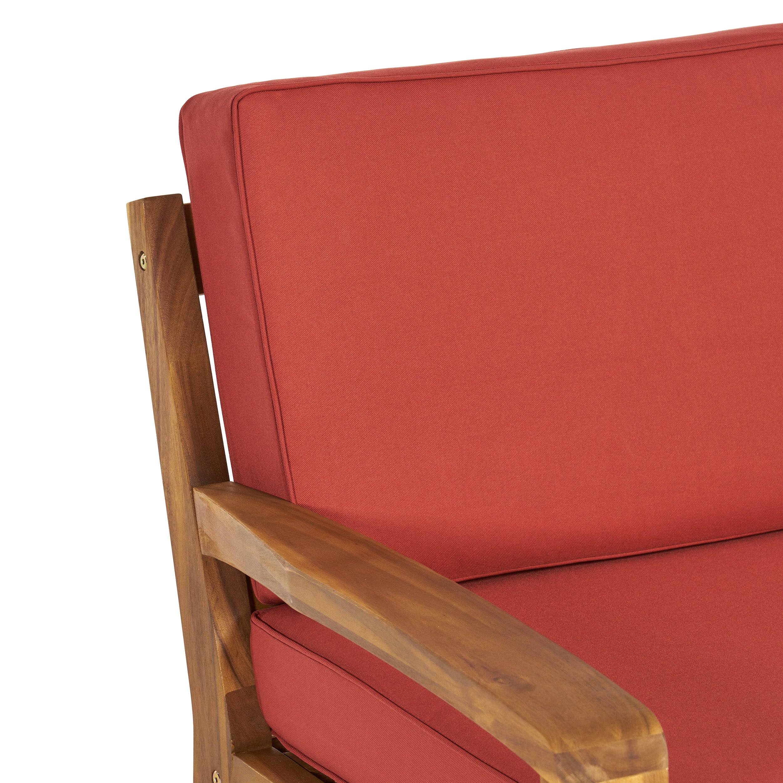 Parma Outdoor Wood Patio Furniture Club Chairs w/ Water Resistant Cushions (Set of 2) - furnishings