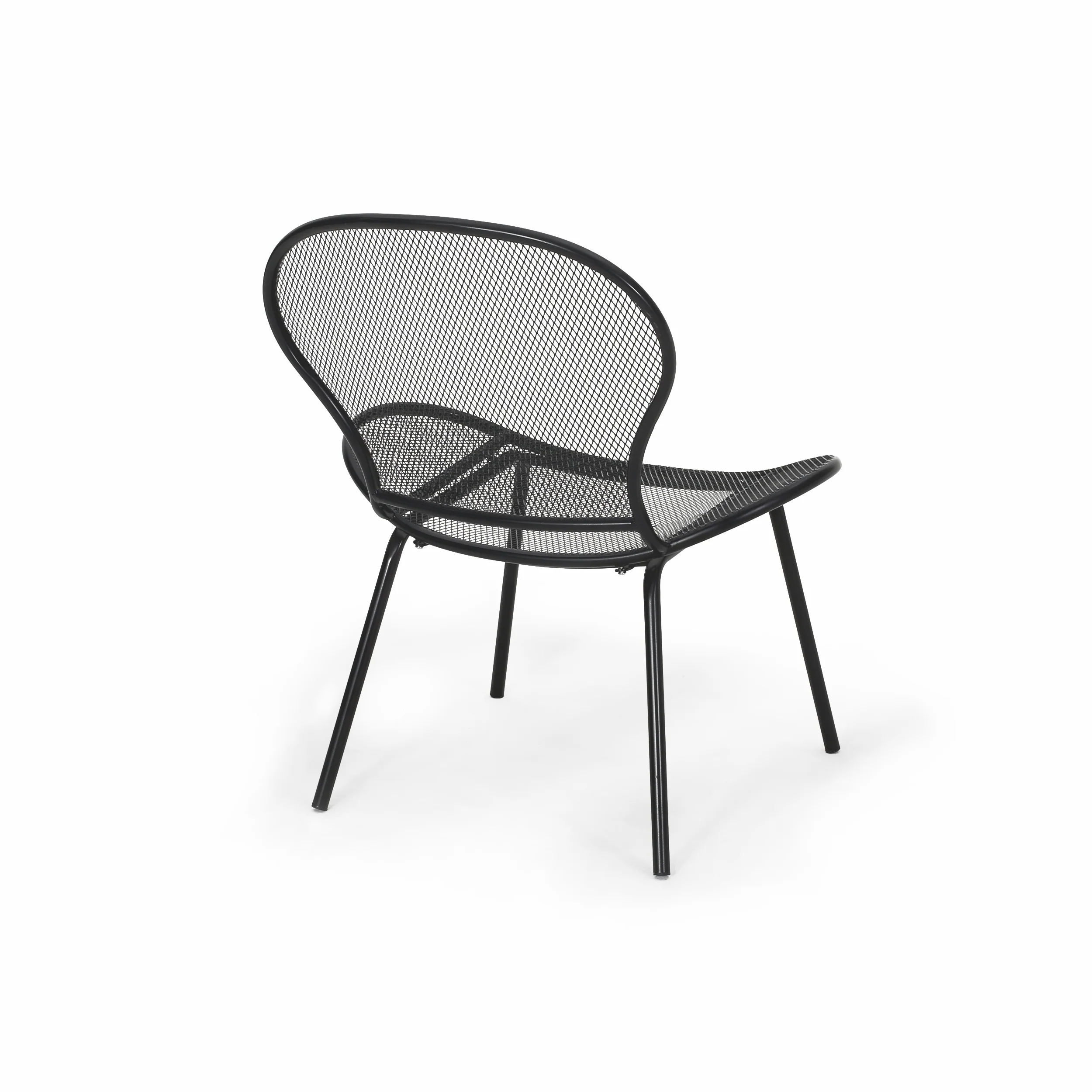 Tristian Modern Outdoor 2 Seater Iron Chat Set with Side Table - furnishings