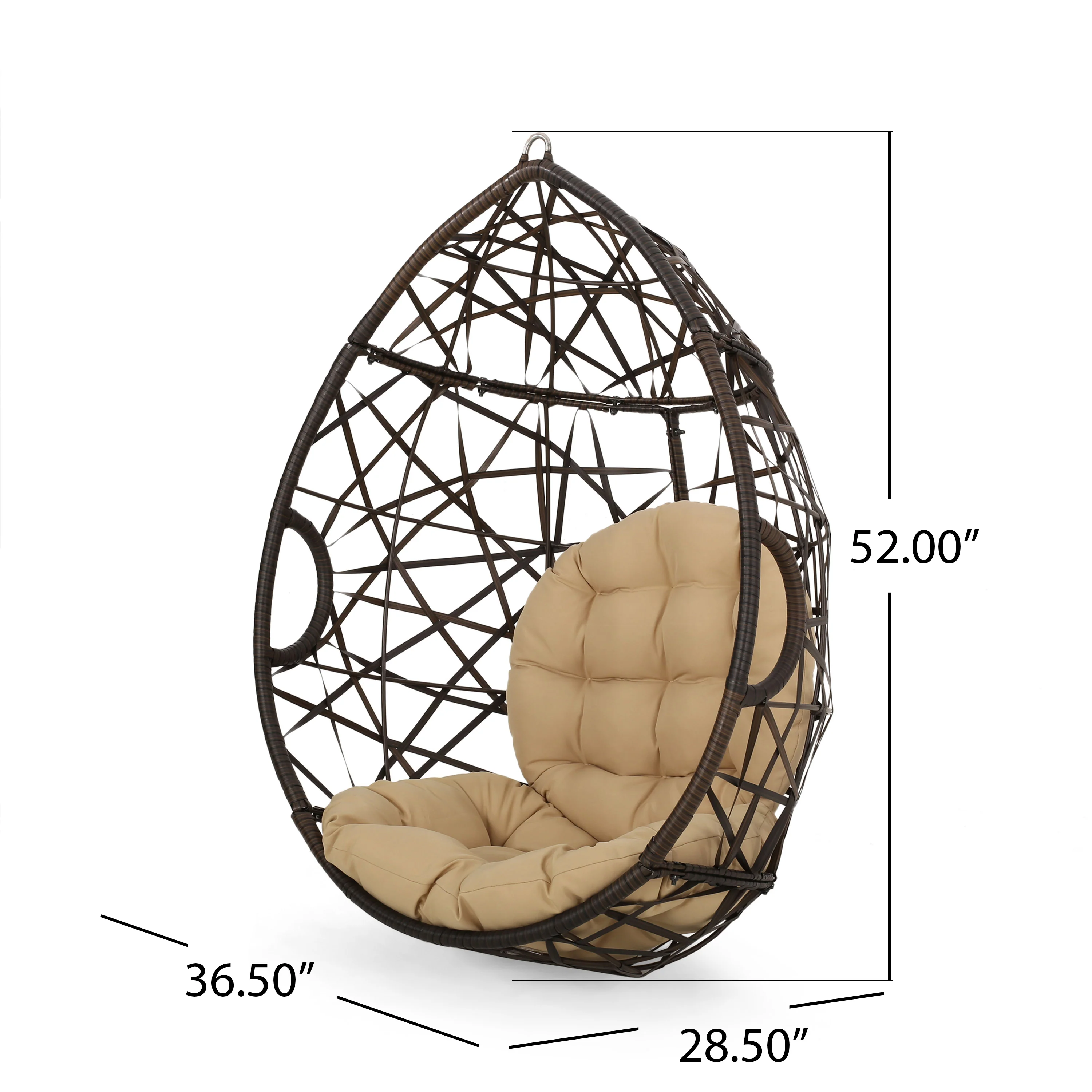 Berkley Indoor/Outdoor Wicker Hanging Egg / Teardrop Chair (Stand Not Included) - furnishings
