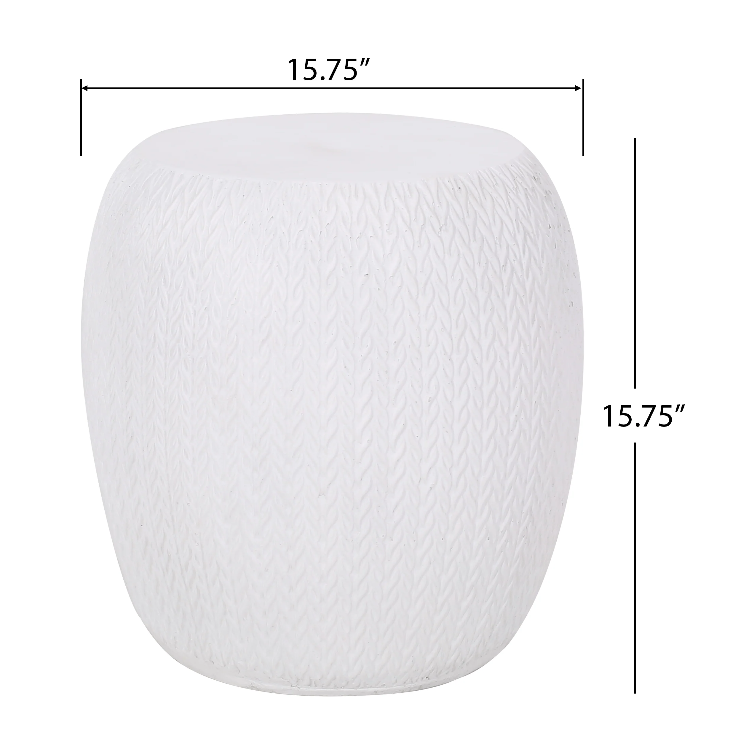 Duso Outdoor Lightweight Concrete Side Table, Antique White - furnishings