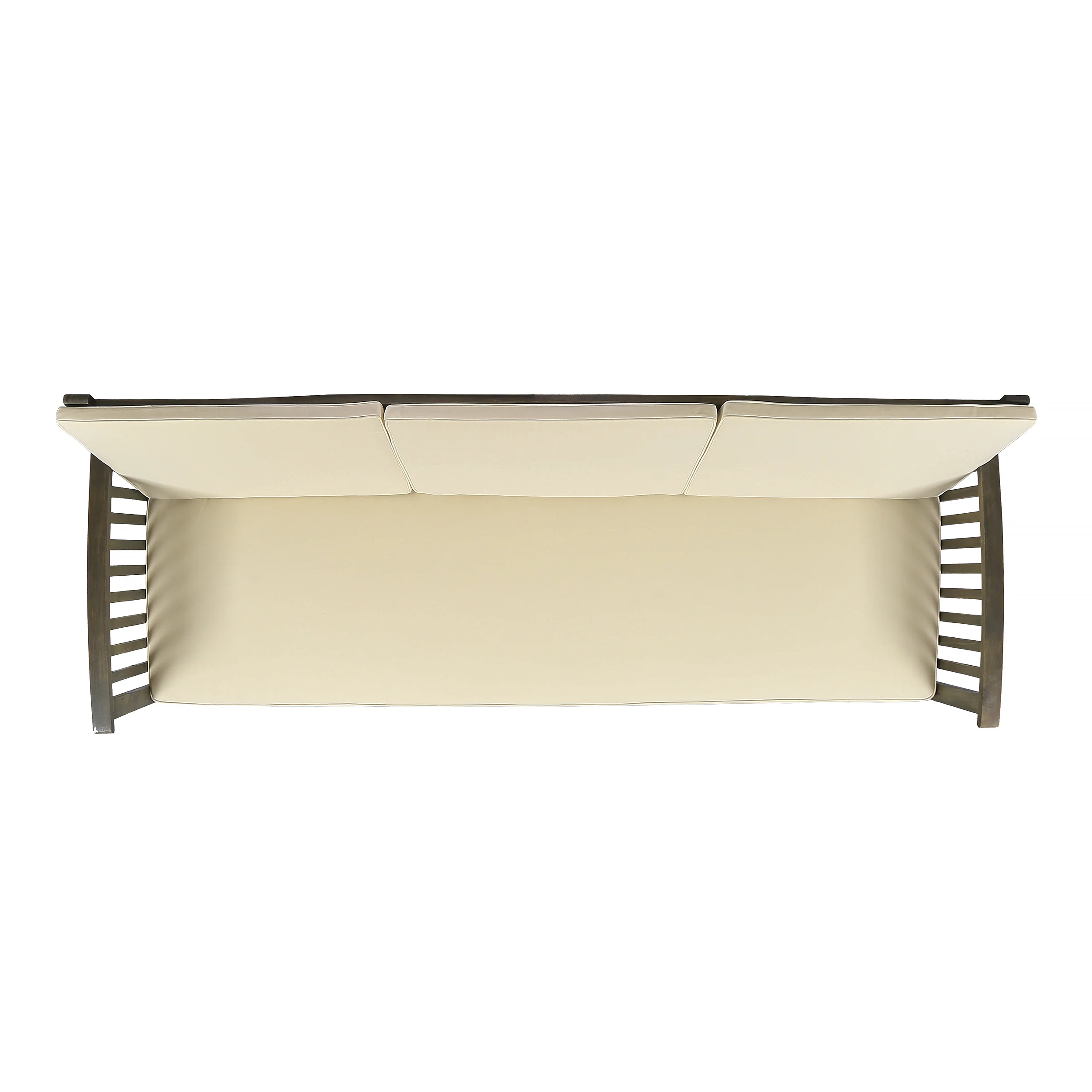 Cape Outdoor Open Slat Acacia Wood 3-Seater Sofa w/ Water-Resistant Cushions - furnishings