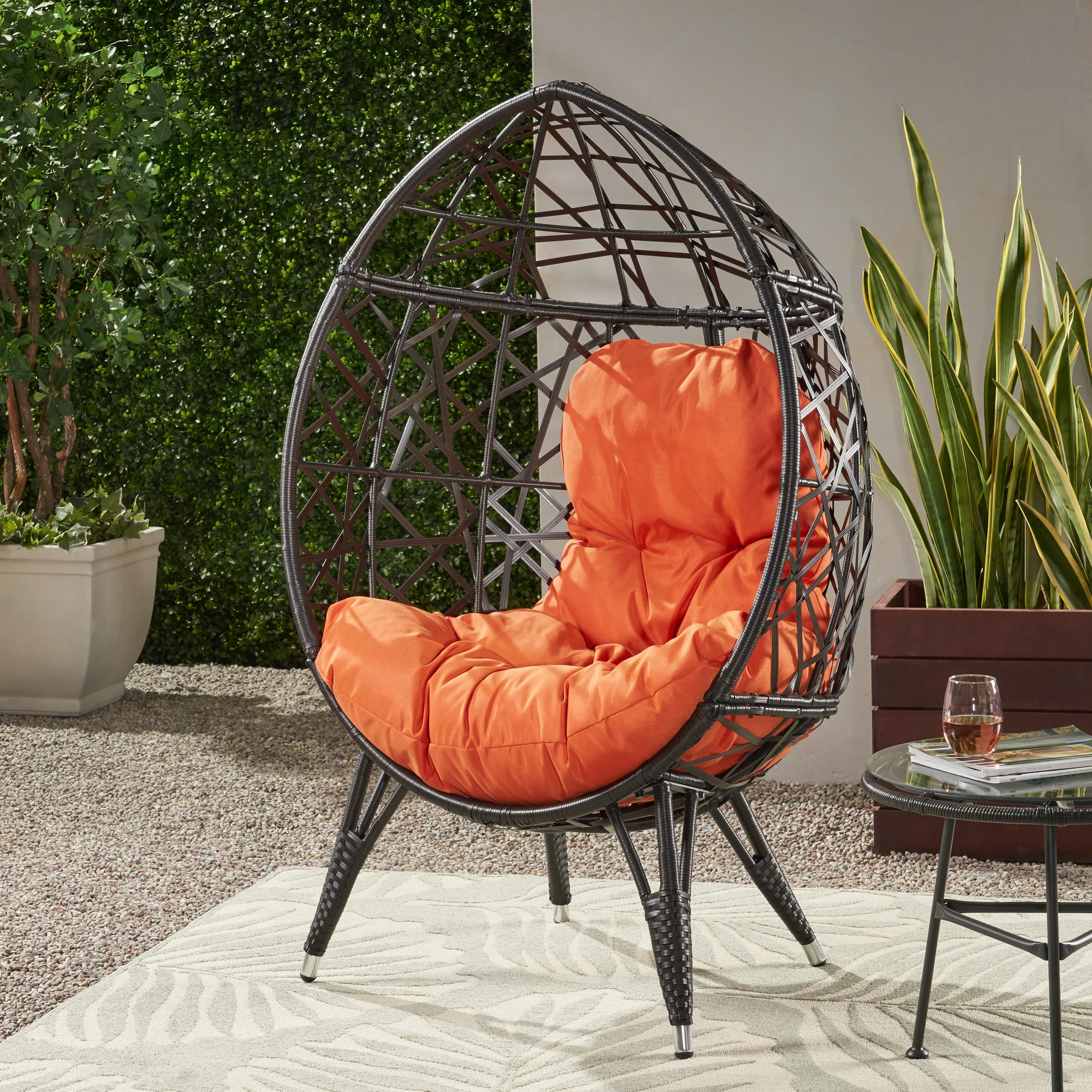 Bodee Outdoor Freestanding Wicker Teardrop / Egg Chair - furnishings