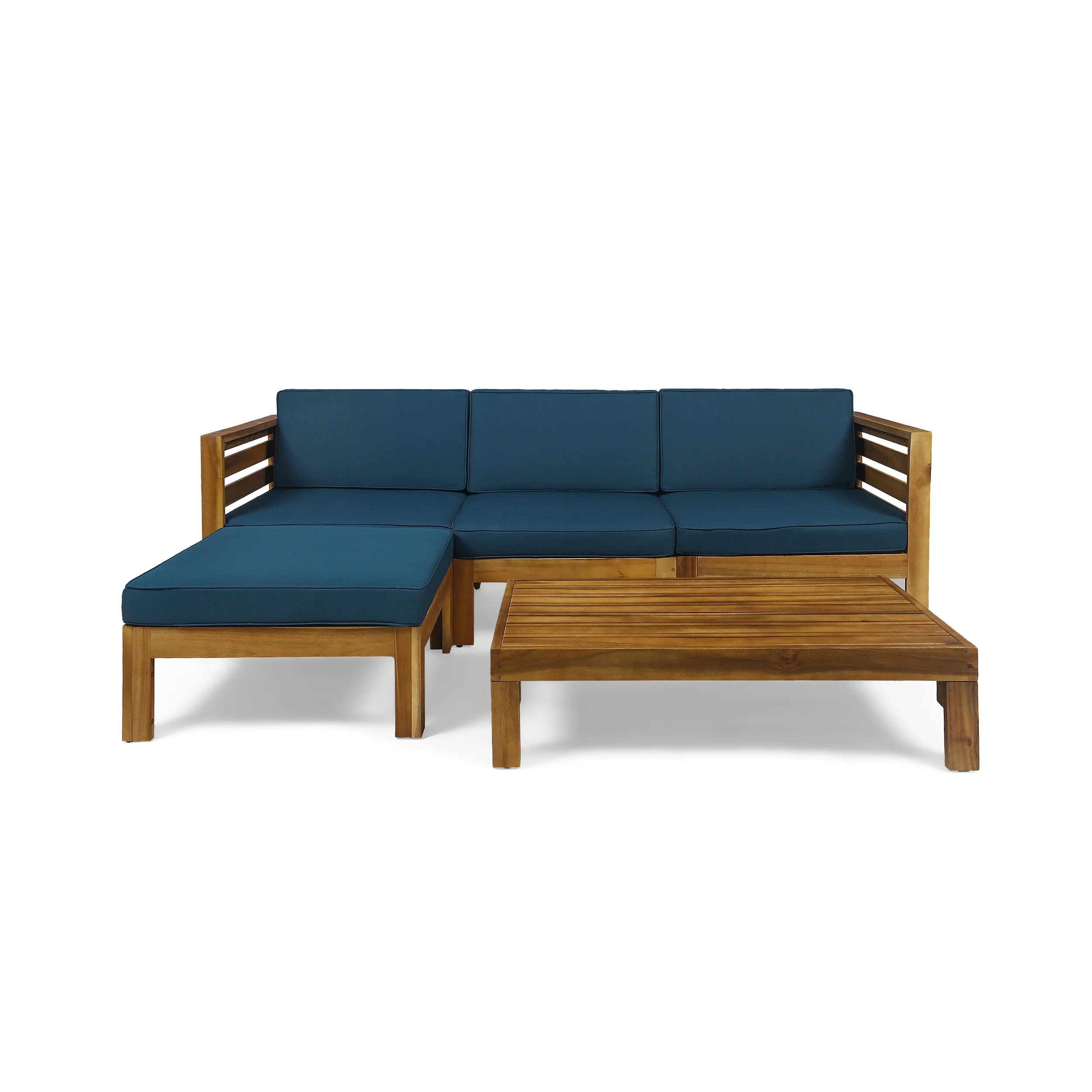 Canal Outdoor 5 Piece Acacia Wood Sofa Set - furnishings