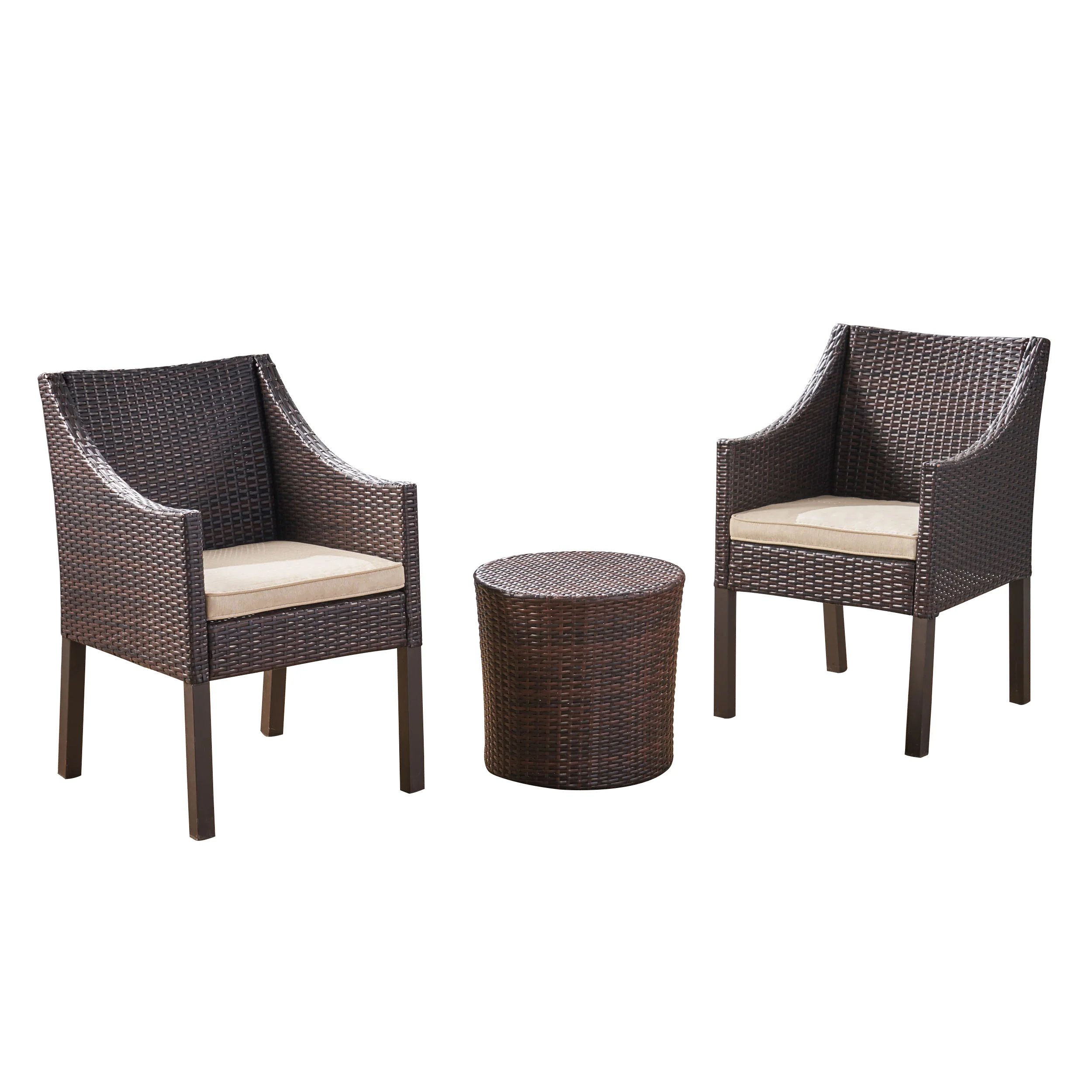 Sims Outdoor 3 Piece Wicker Chat Set - furnishings