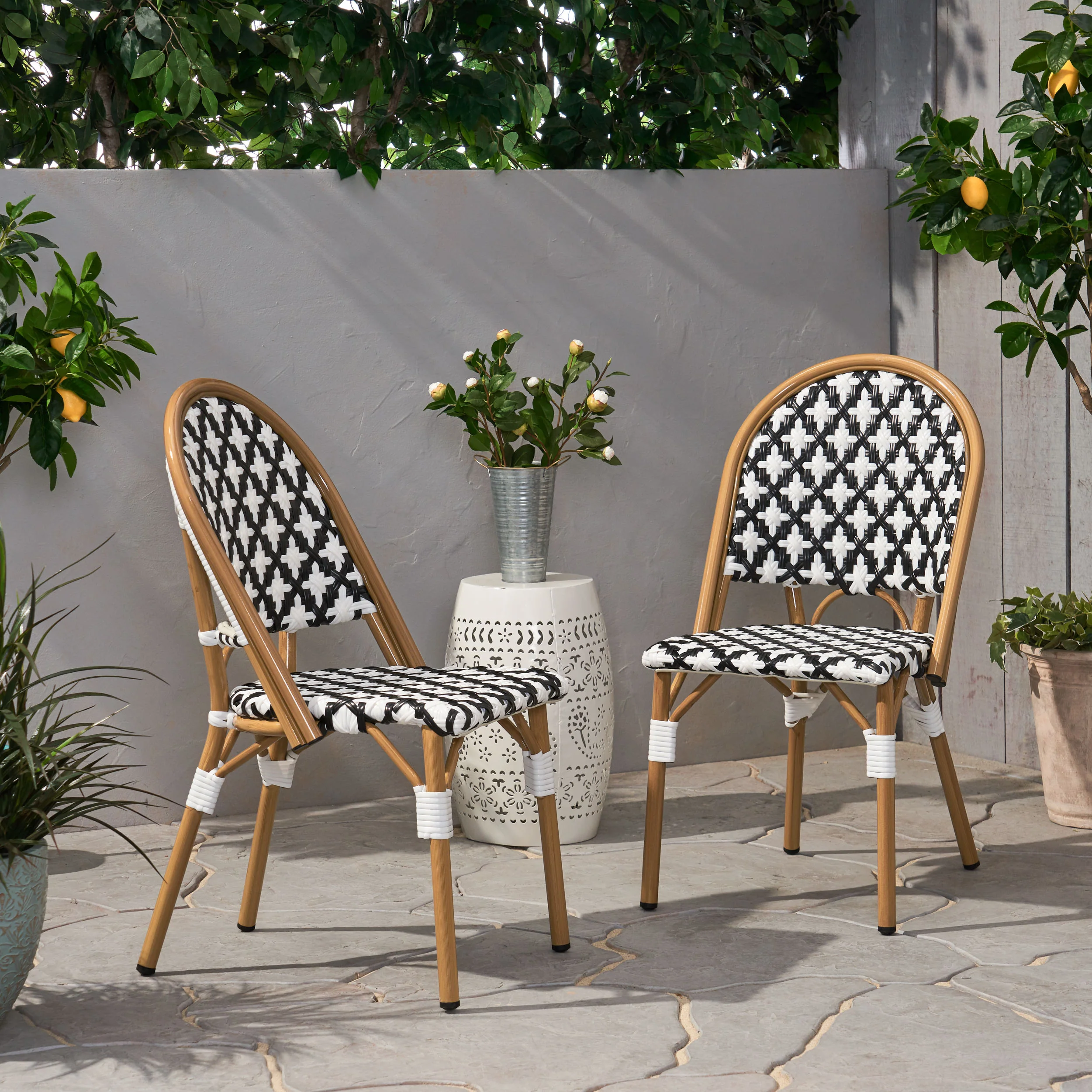 Jordy Outdoor French Bistro Chair (Set of 2) - furnishings