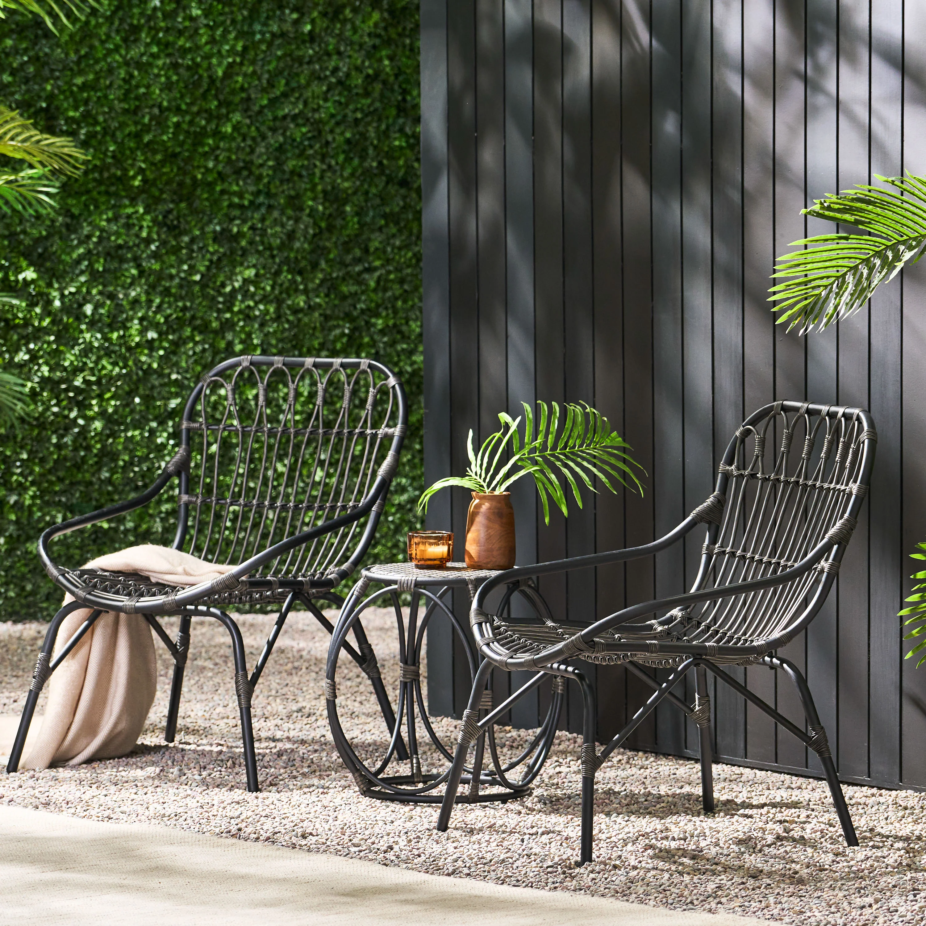 Barrister Outdoor Wicker 3 Piece Chat Set - furnishings