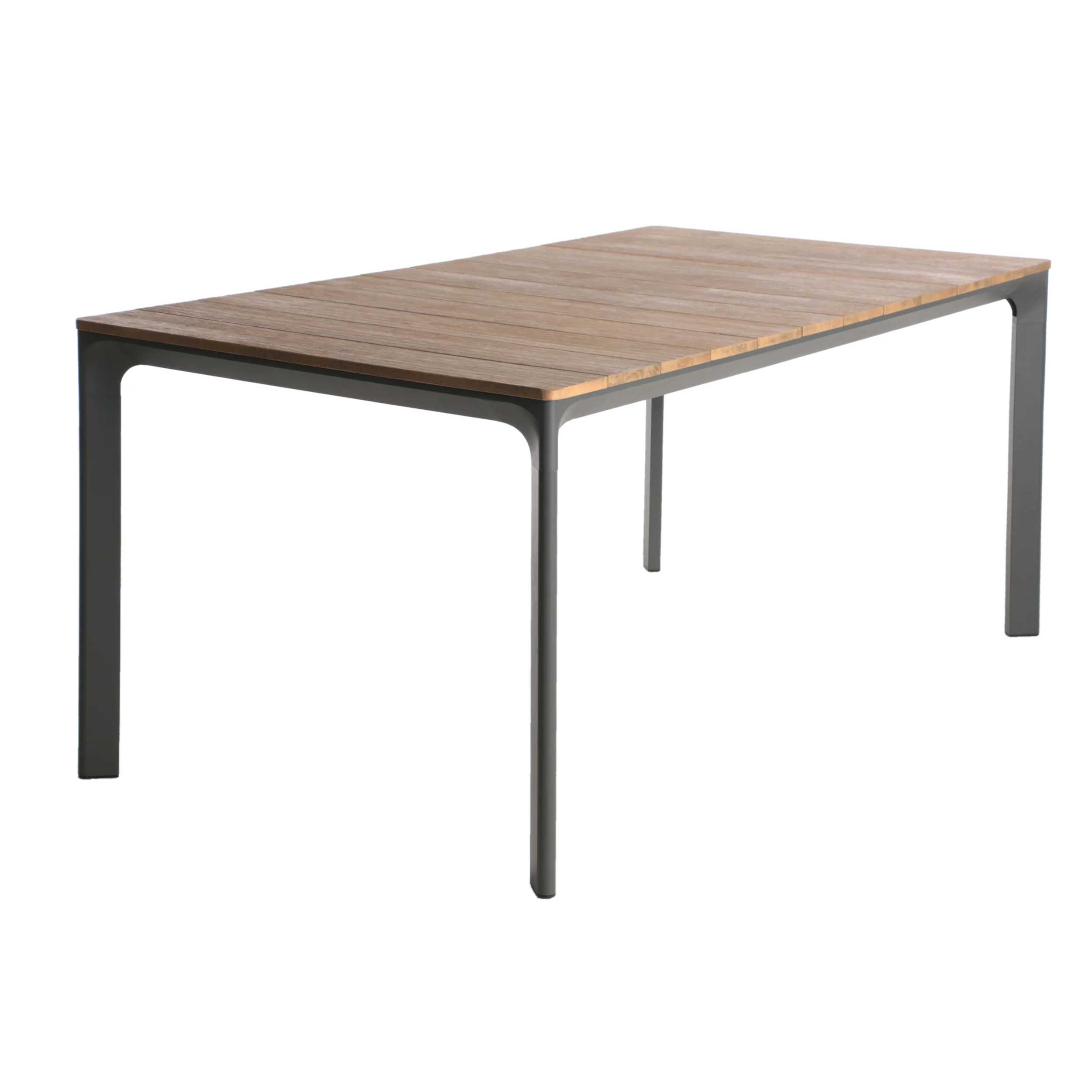 Jace Outdoor Aluminum and Wood Dining Table, Natural - furnishings