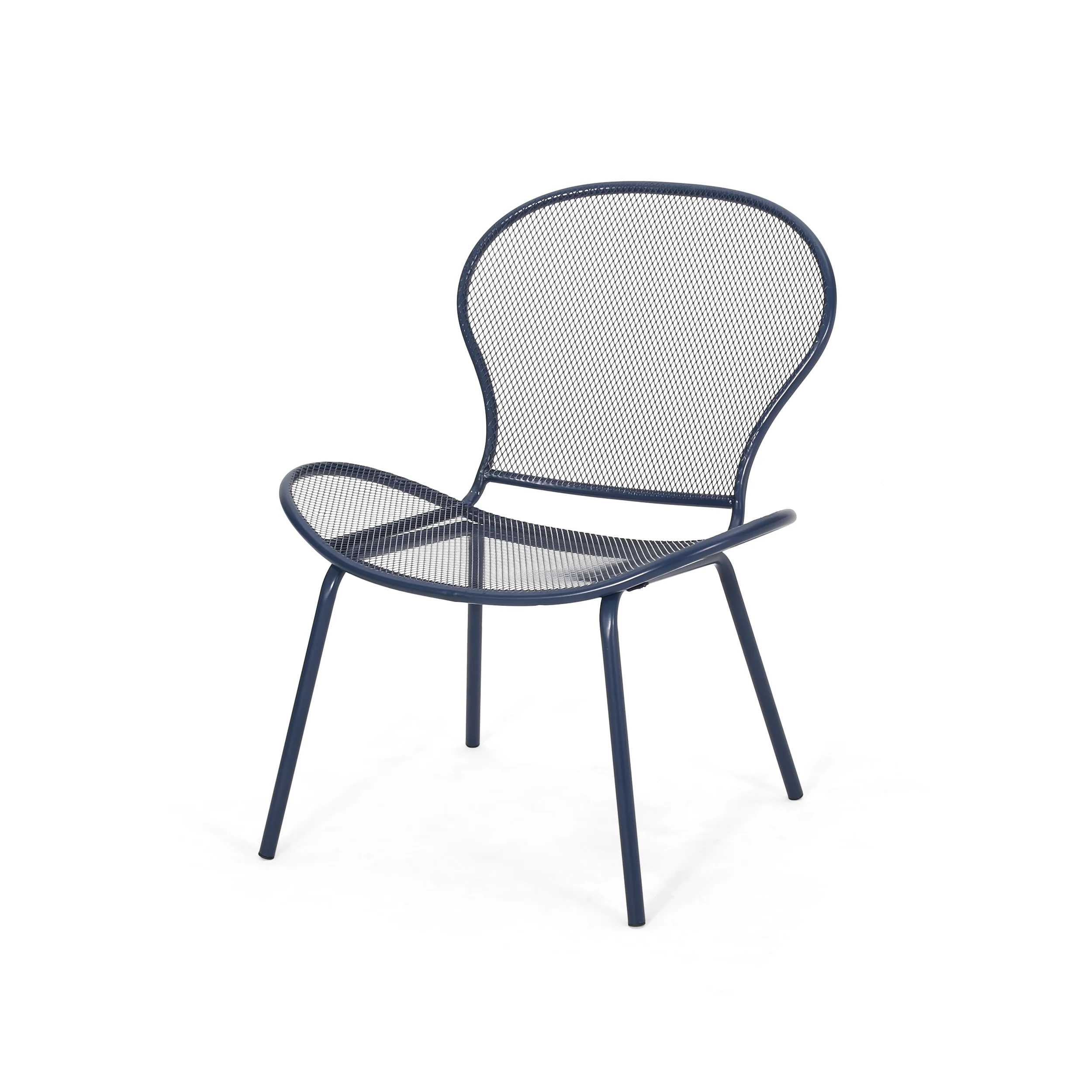 Tristian Modern Outdoor Iron Club Chair (Set of 2) - furnishings