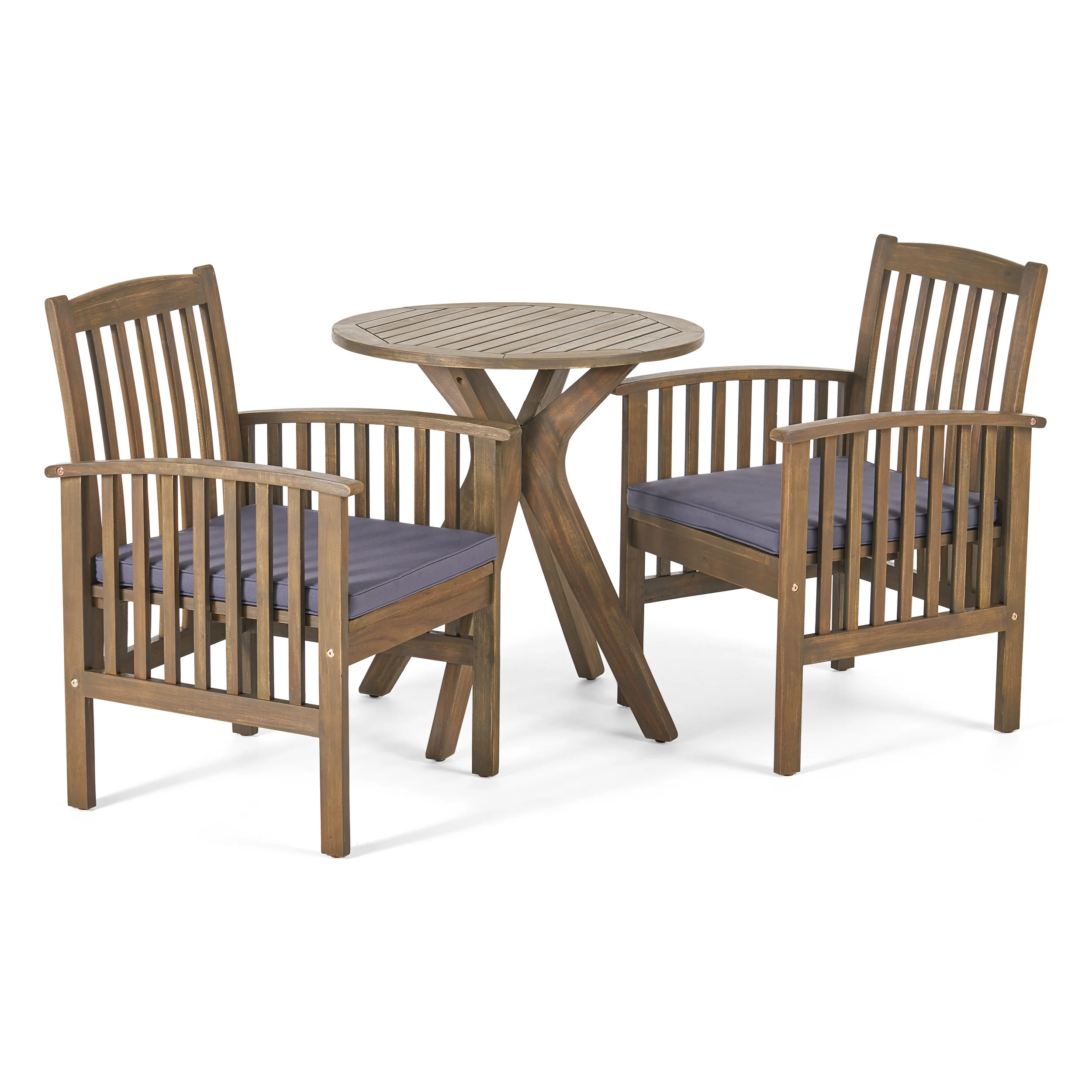 Phoenix Outdoor Acacia 2-Seater Bistro Set with Cushions and 28