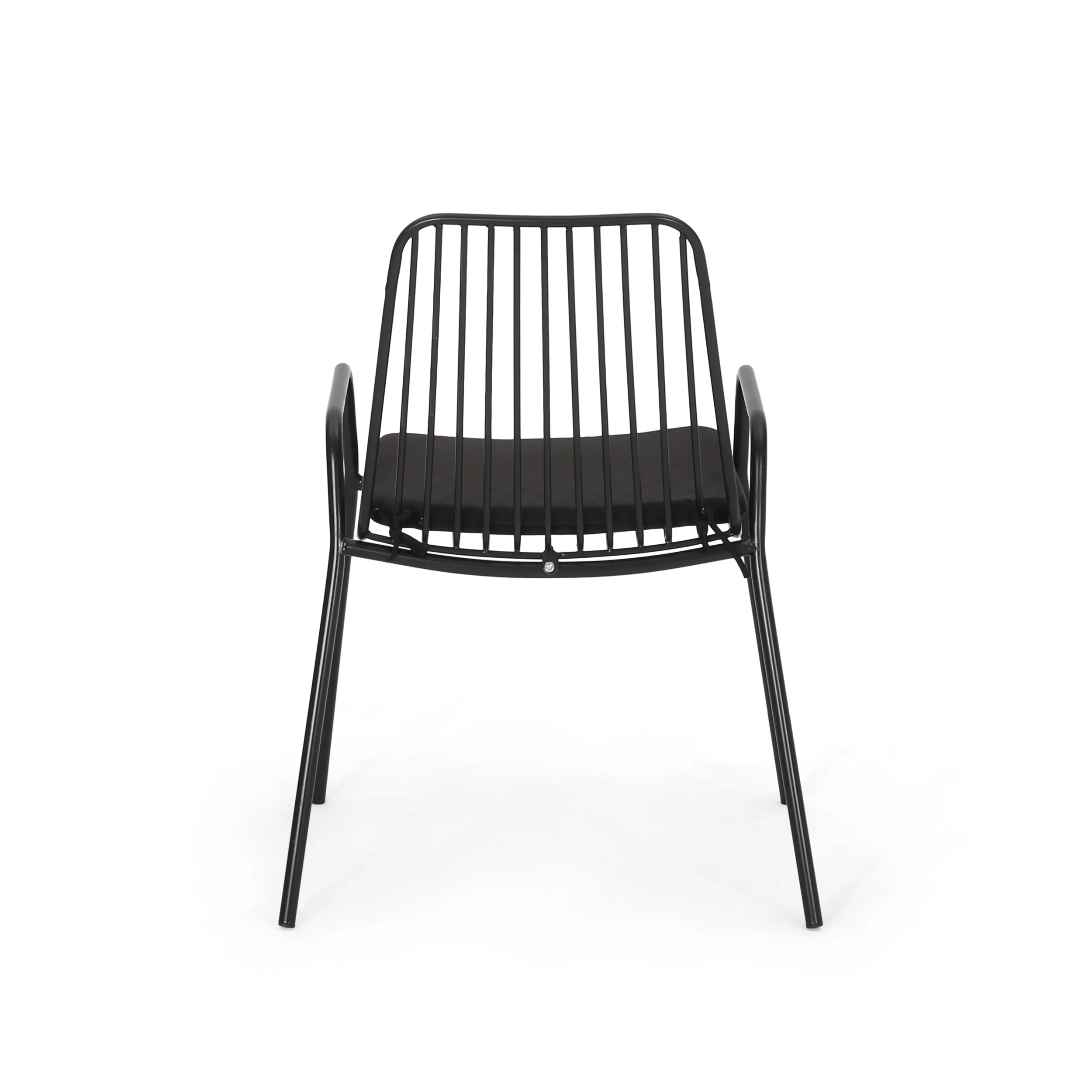 Ashwood Outdoor Modern Iron Club Chair with Cushion (Set of 2) - furnishings