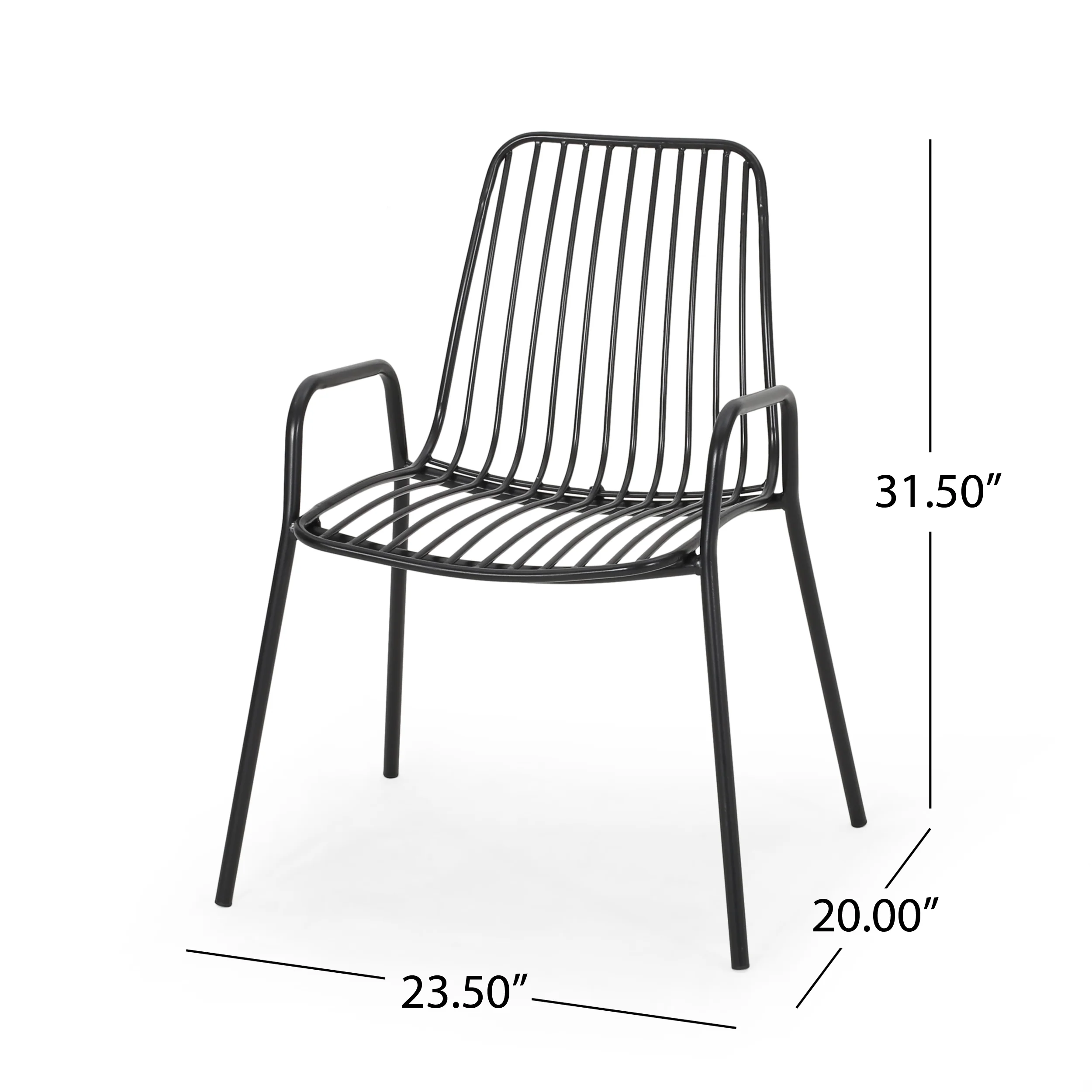 Ashwood Outdoor Modern Iron Club Chair (Set of 2) - furnishings