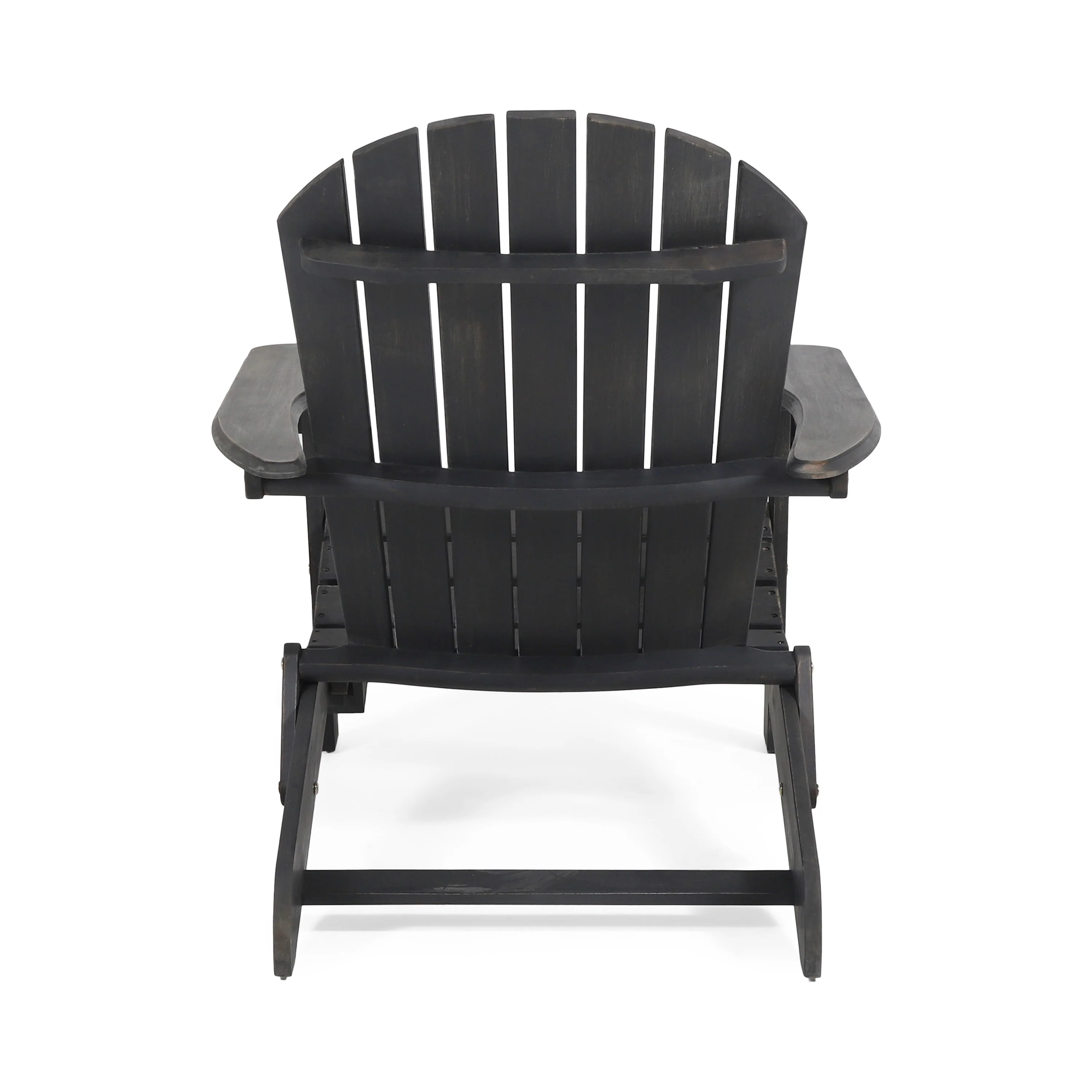 Hillary Dark Gray Acacia Wood Folding Adirondack Chair - furnishings