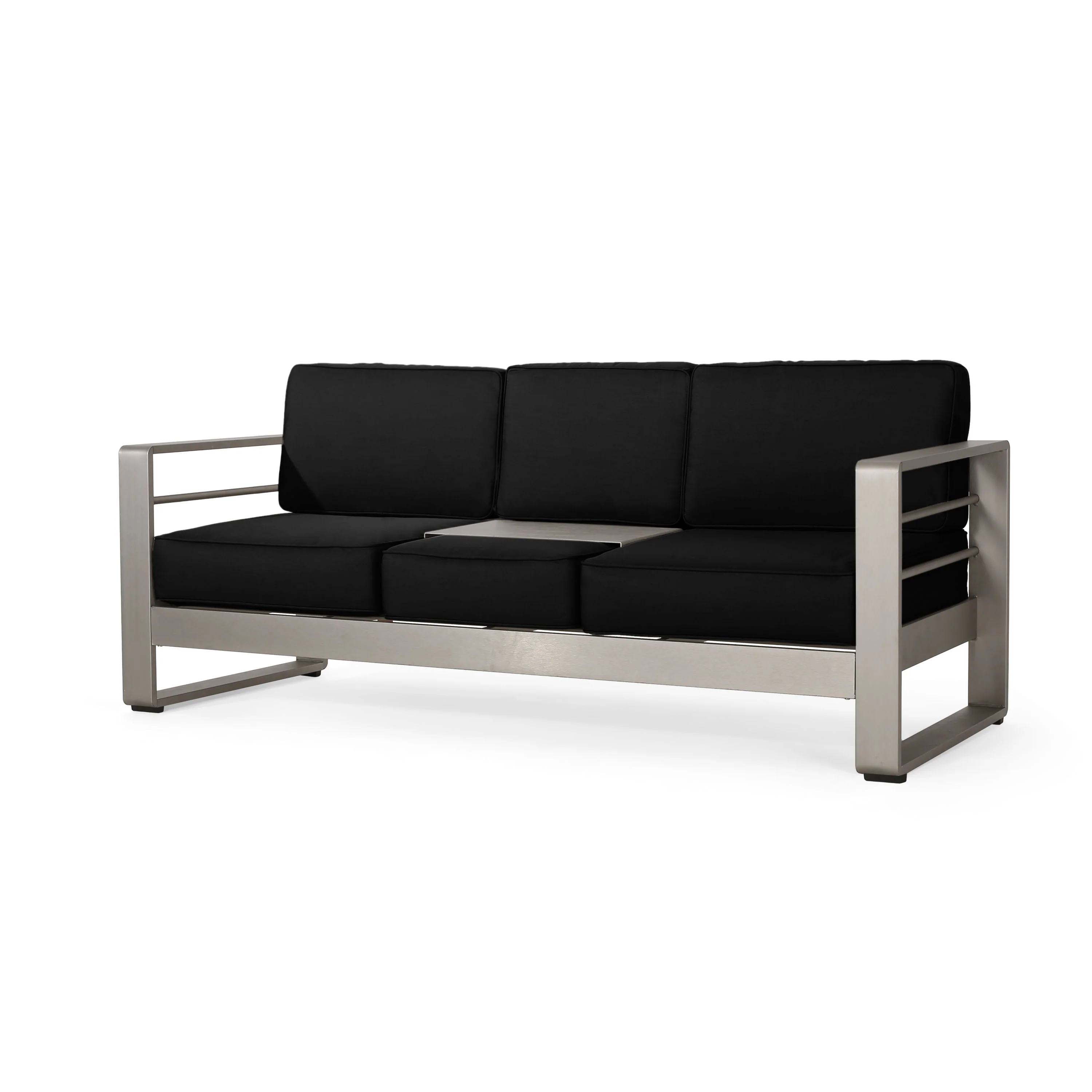 Crested Bay Outdoor Aluminum 3 Seater Sofa with Sunbrella Cushions - furnishings
