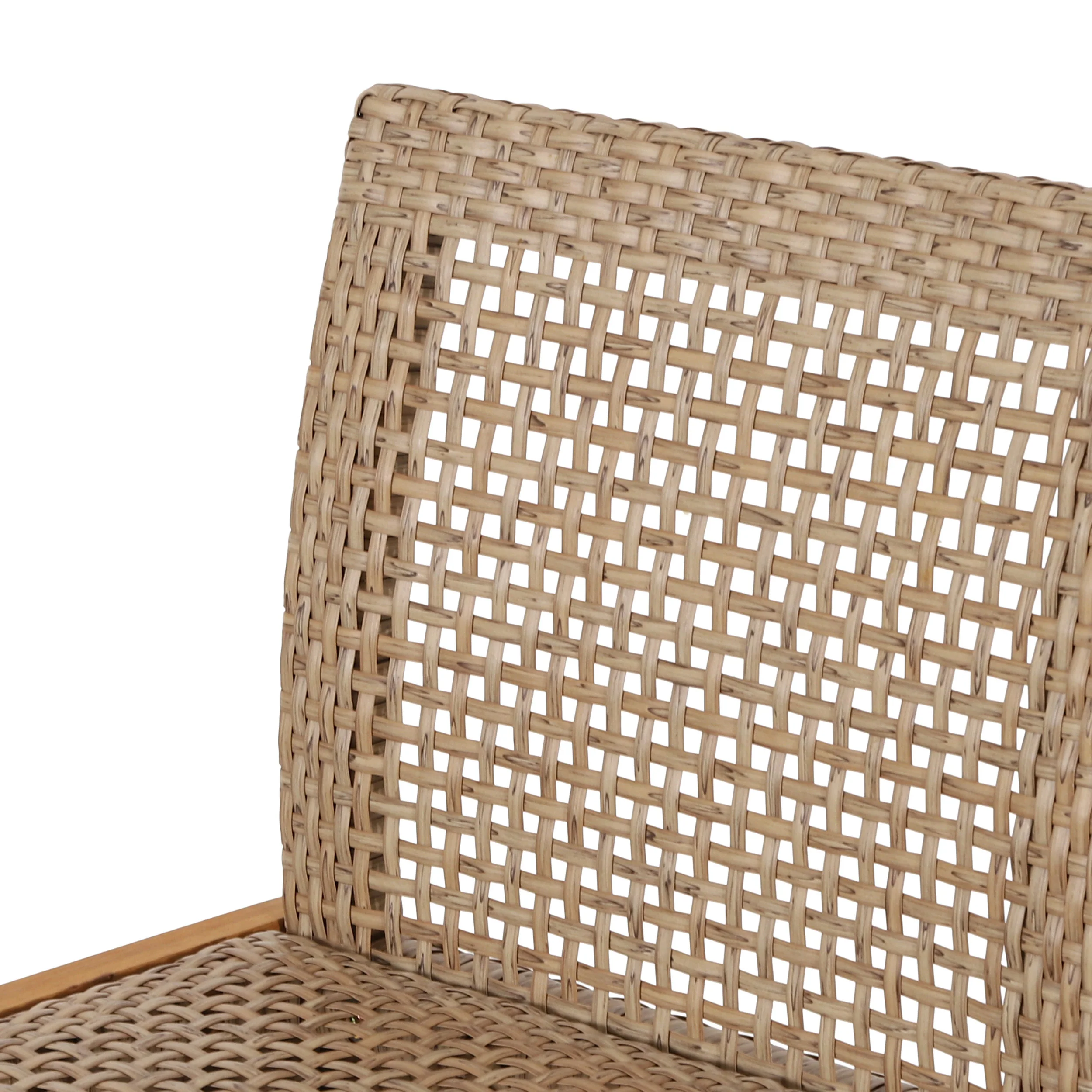 Resaca Outdoor Wicker Barstools, Set of 2, Light Multi-Brown and Teak - furnishings