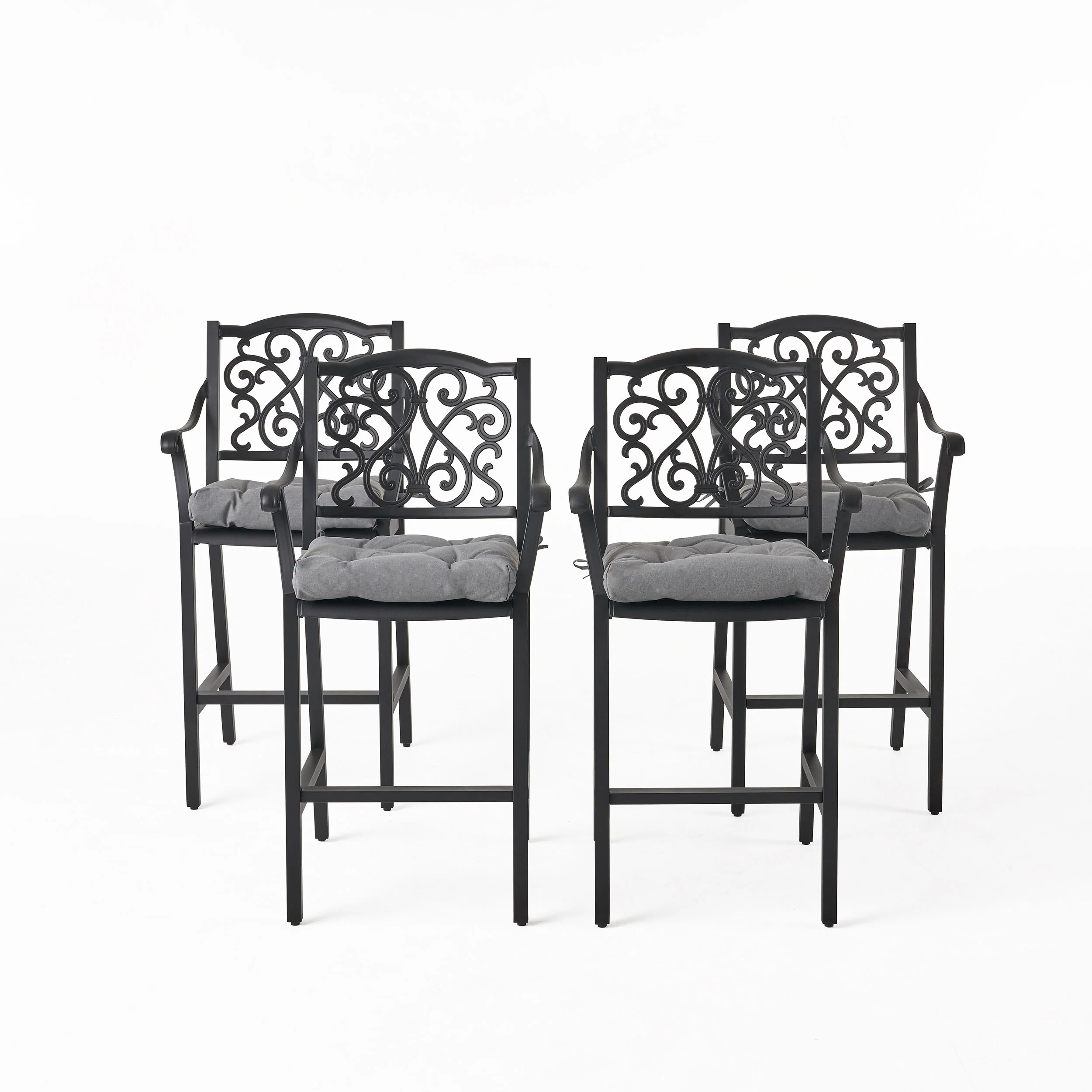 Nalahni Outdoor Barstool with Cushion (Set of 4) - furnishings