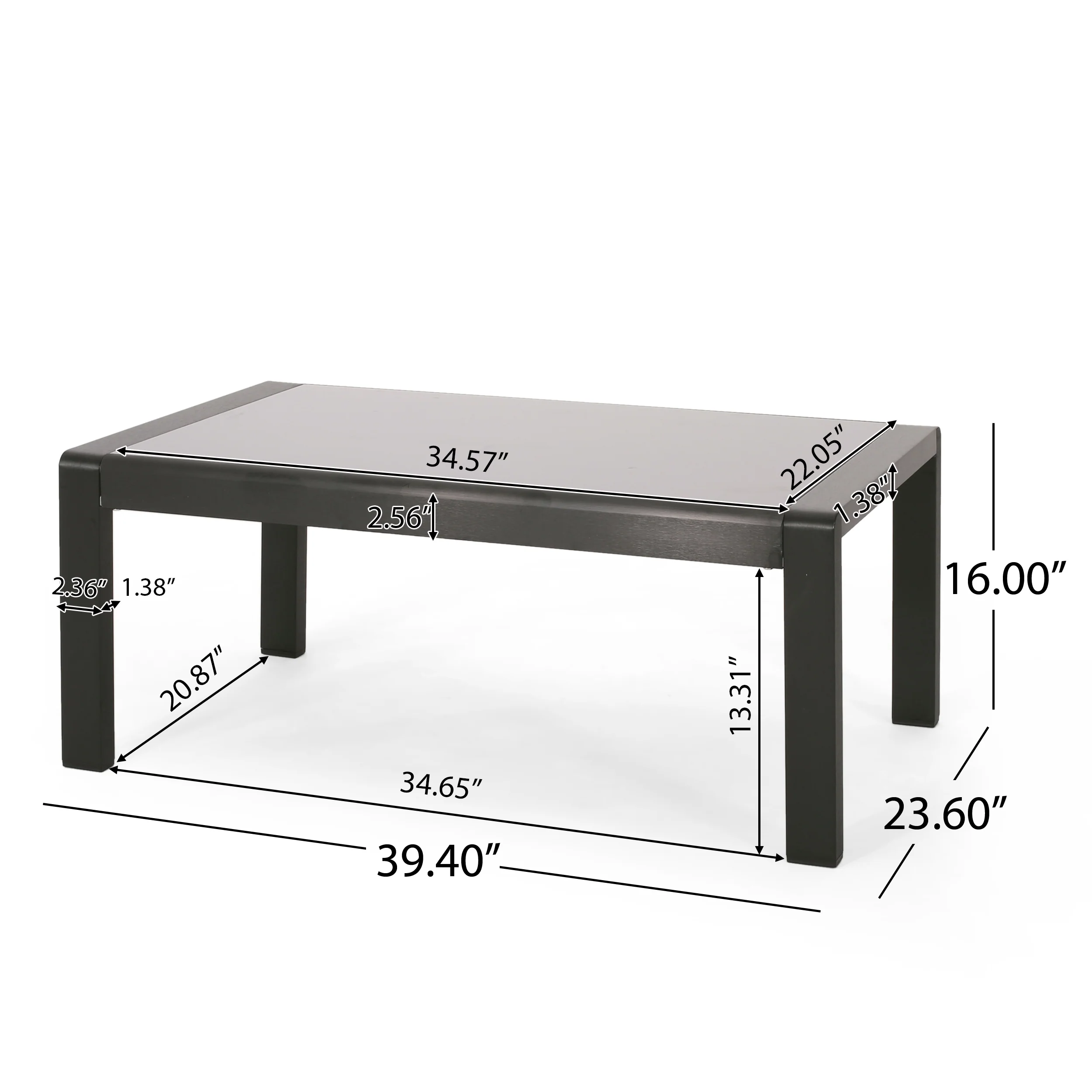 Gadd Outdoor Aluminum Loveseat and Coffee Table Set - furnishings