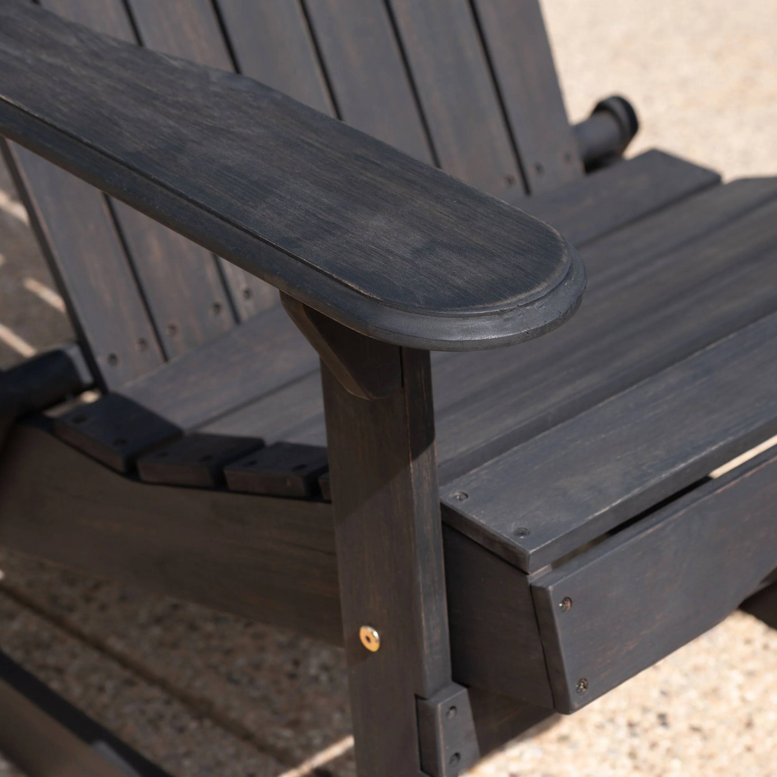 Belfast Outdoor Acacia Wood 5 Piece Adirondack Rocking Chair and Fire Pit Set - furnishings