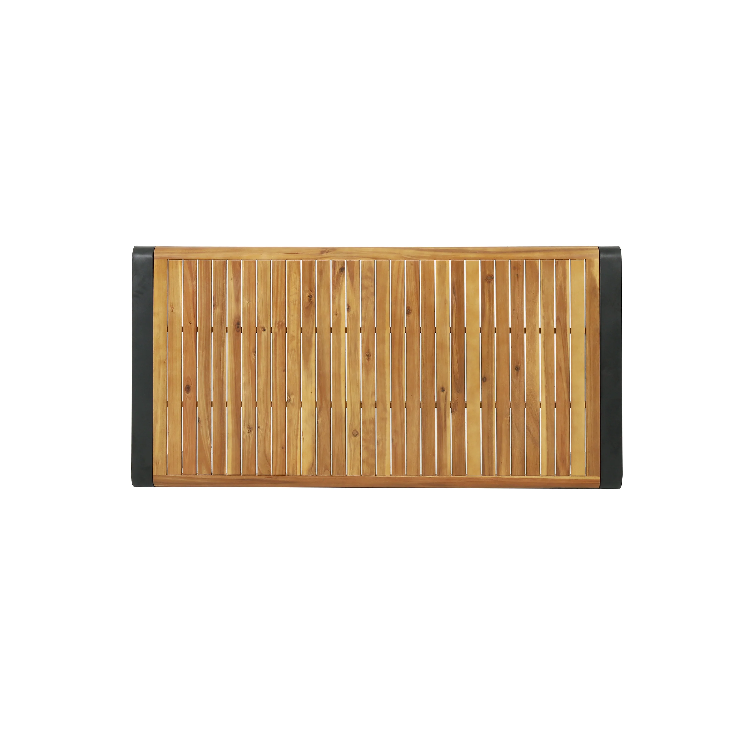 Roseland Outdoor Acacia Wood Dining Table, Teak and Black - furnishings