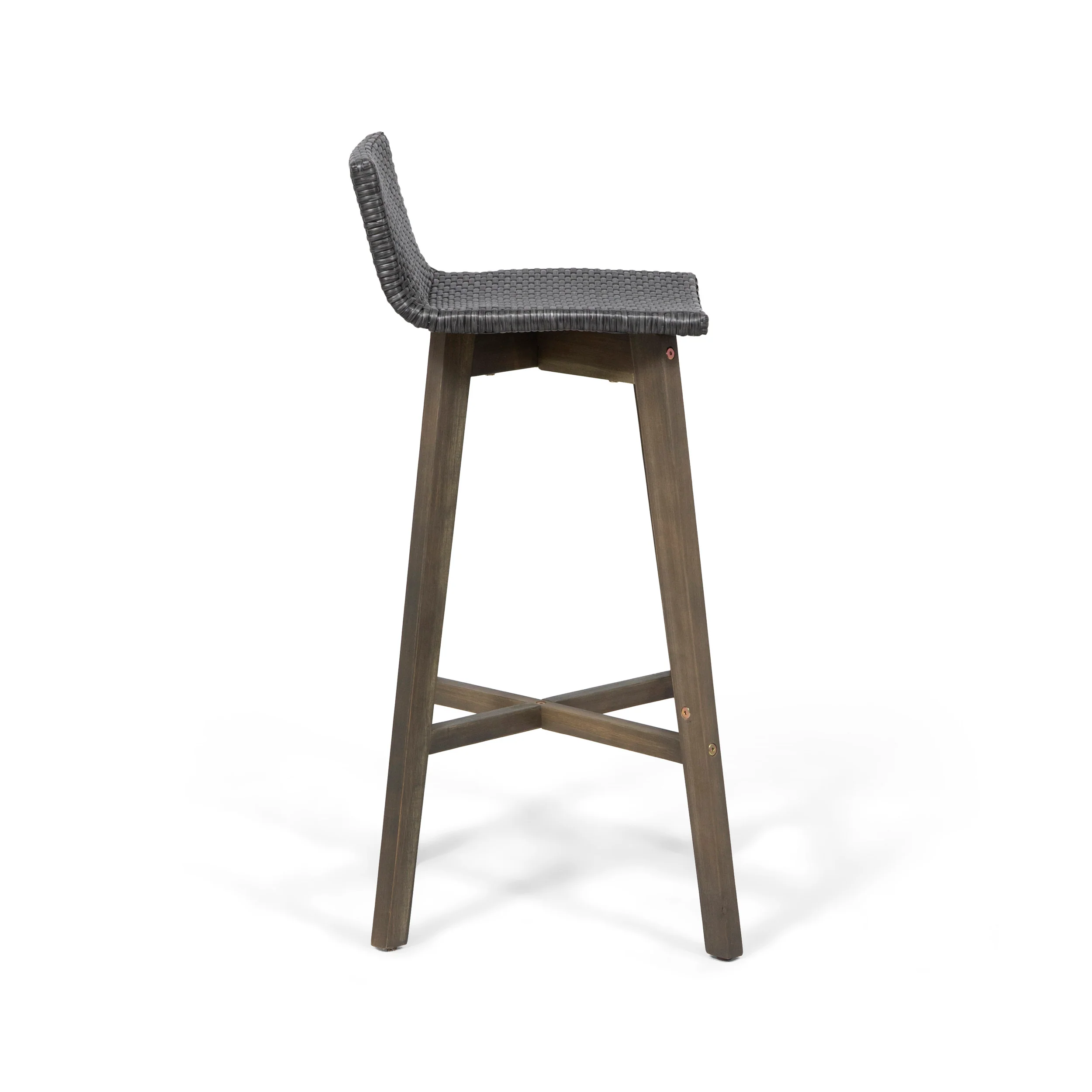 Bellagio Outdoor Acacia Wood & Wicker Barstools (Set of 2) - furnishings