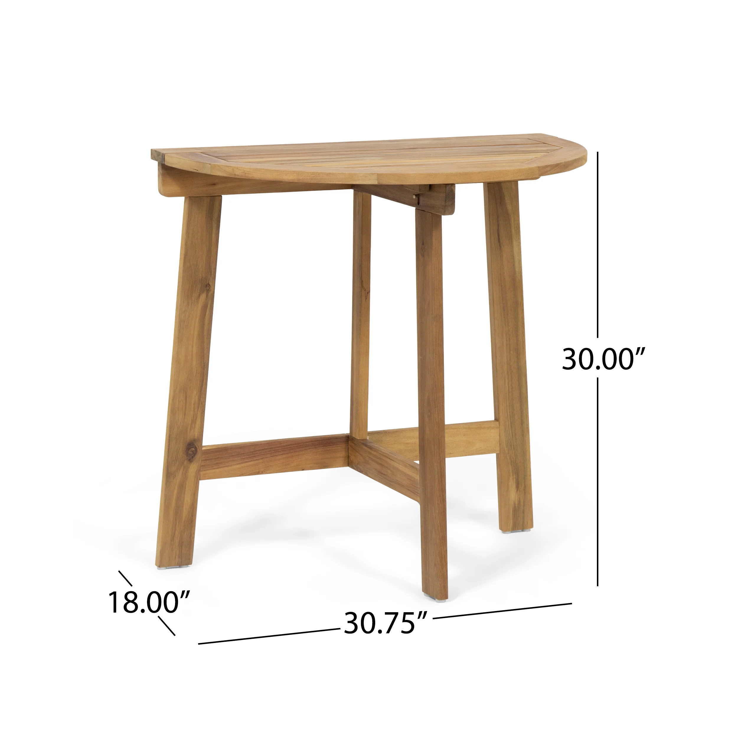 George Outdoor 2 Seater Half-Round Acacia Wood Bistro Table Set with Adirondack Chairs - furnishings